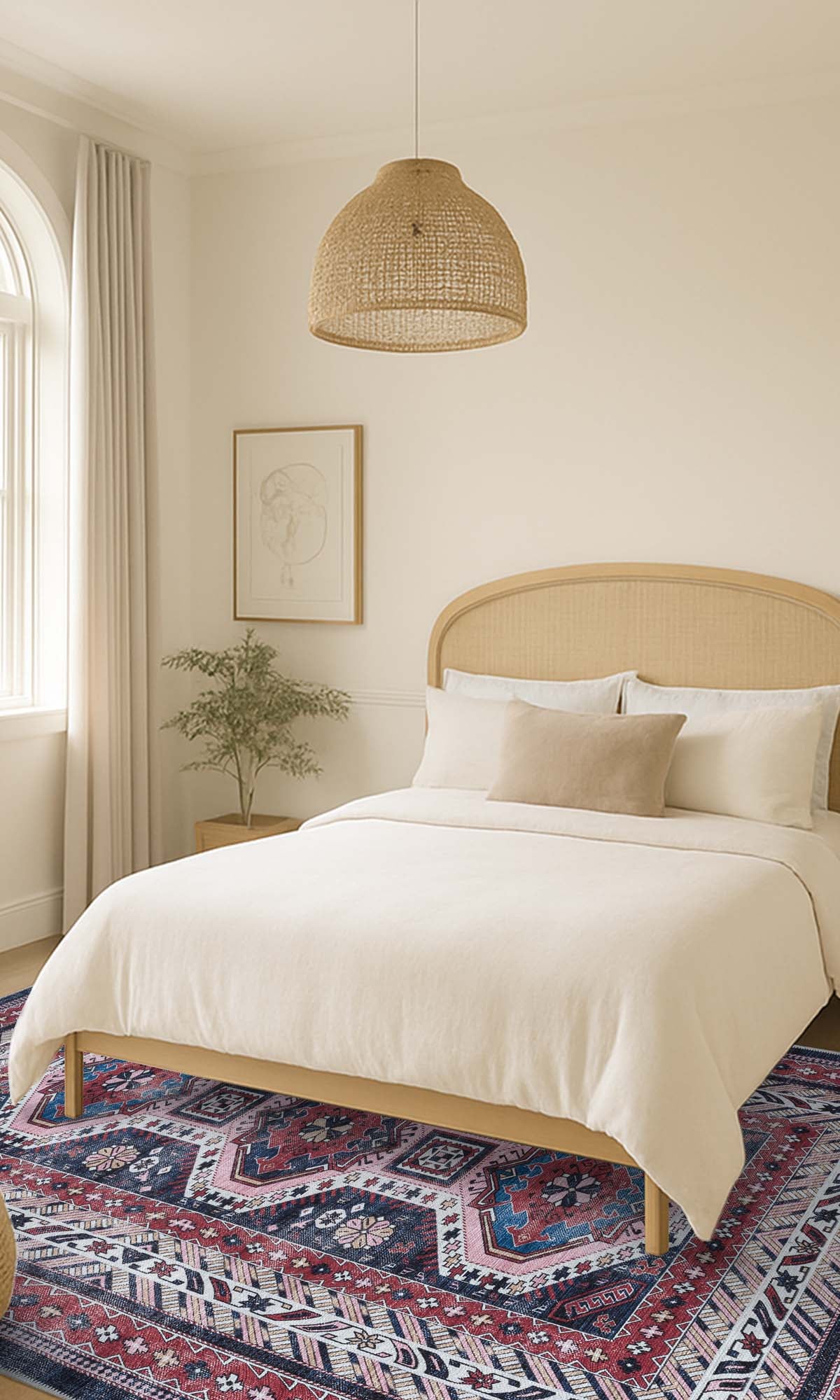 Kazak Vintage Blue Rust Oriental Rug