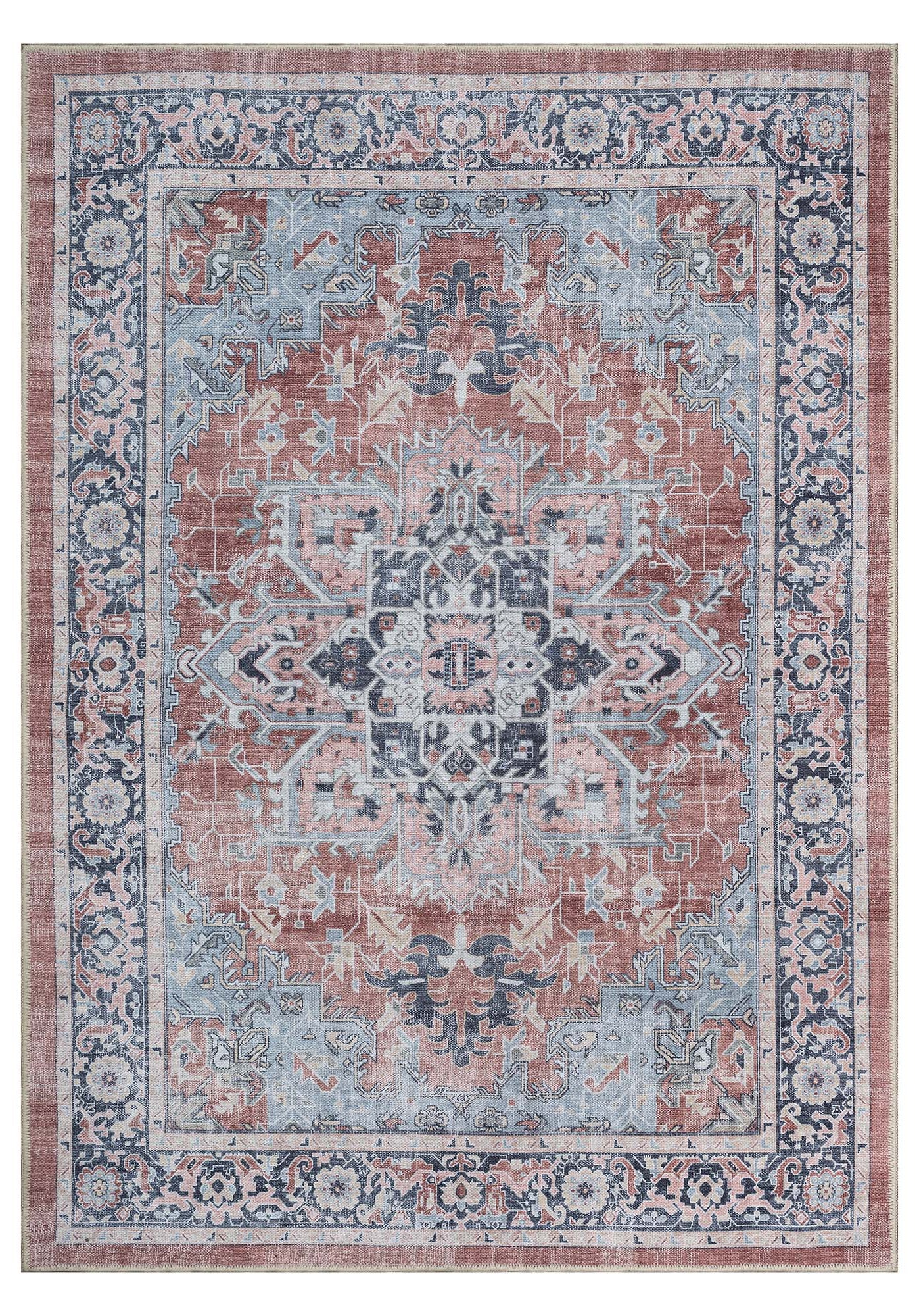 Esme Earth Tone Brown Heriz Persian Rug