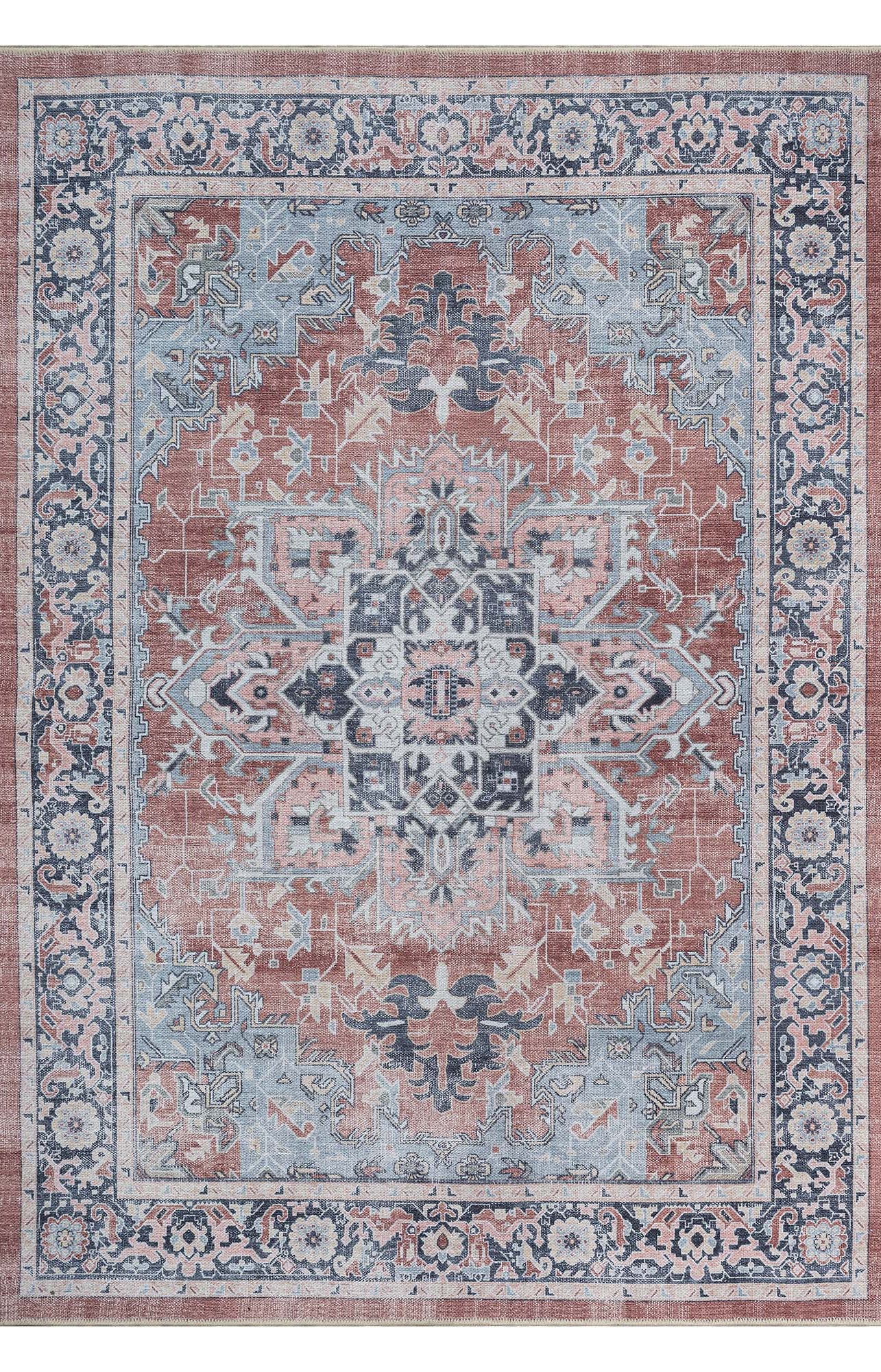Esme Earth Tone Brown Heriz Persian Rug