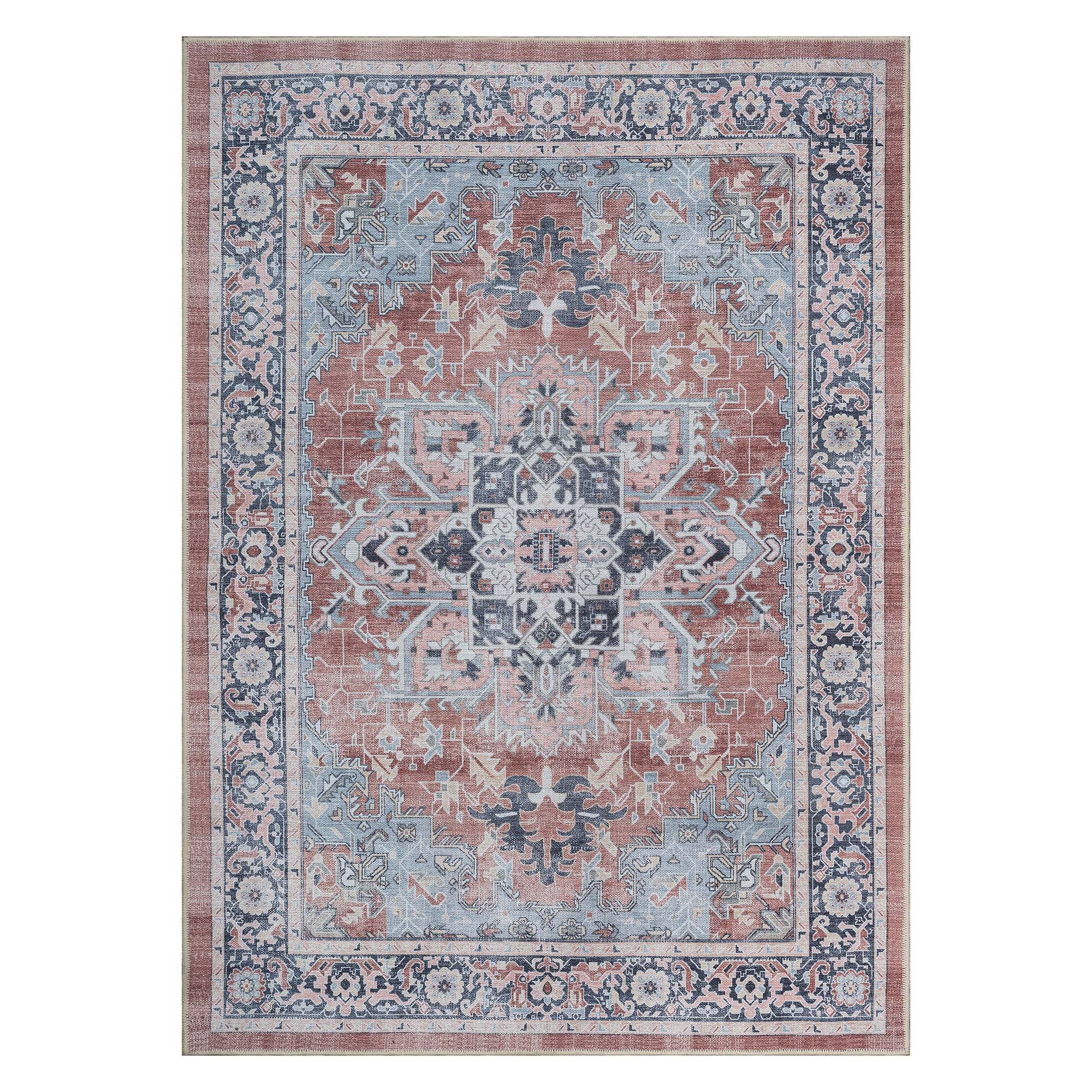 Esme Earth Tone Brown Heriz Persian Rug