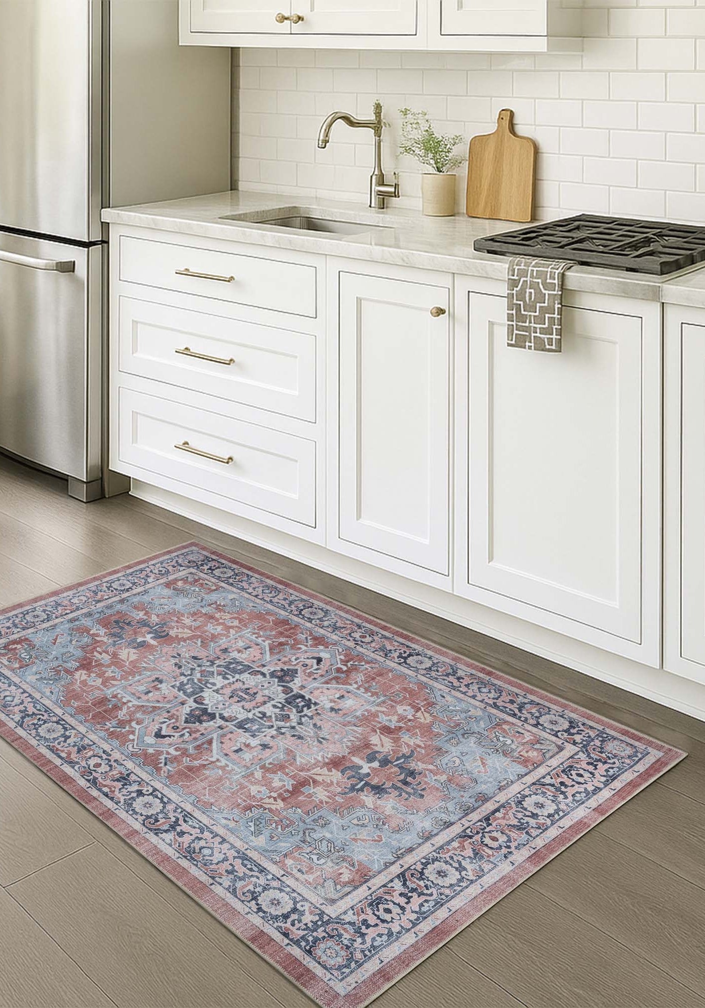 Esme Earth Tone Brown Heriz Persian Rug