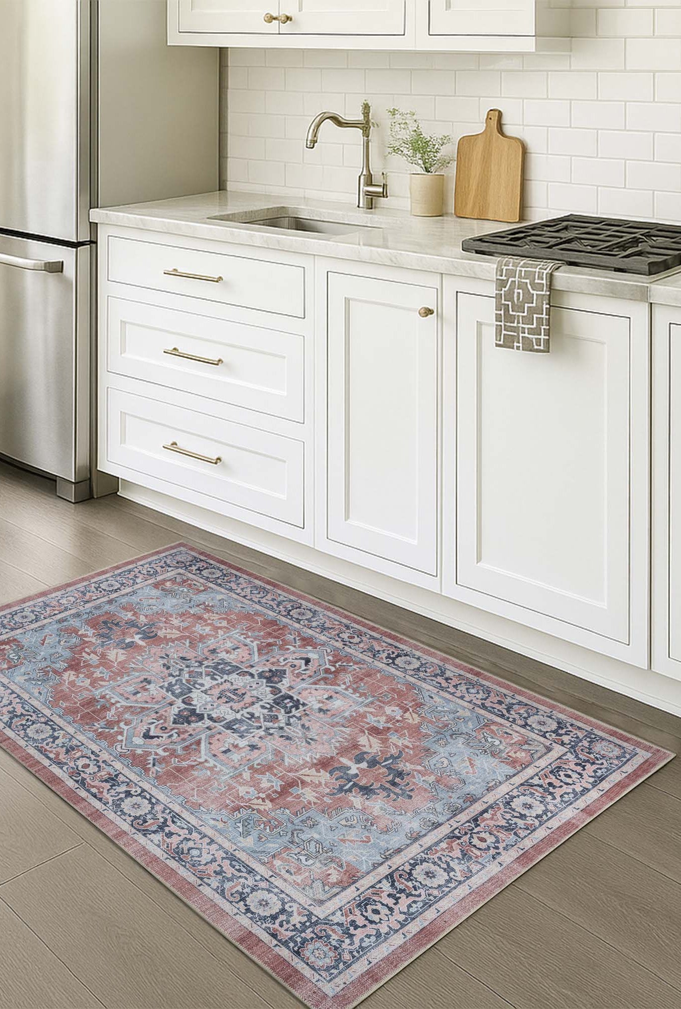 Esme Earth Tone Brown Heriz Persian Rug