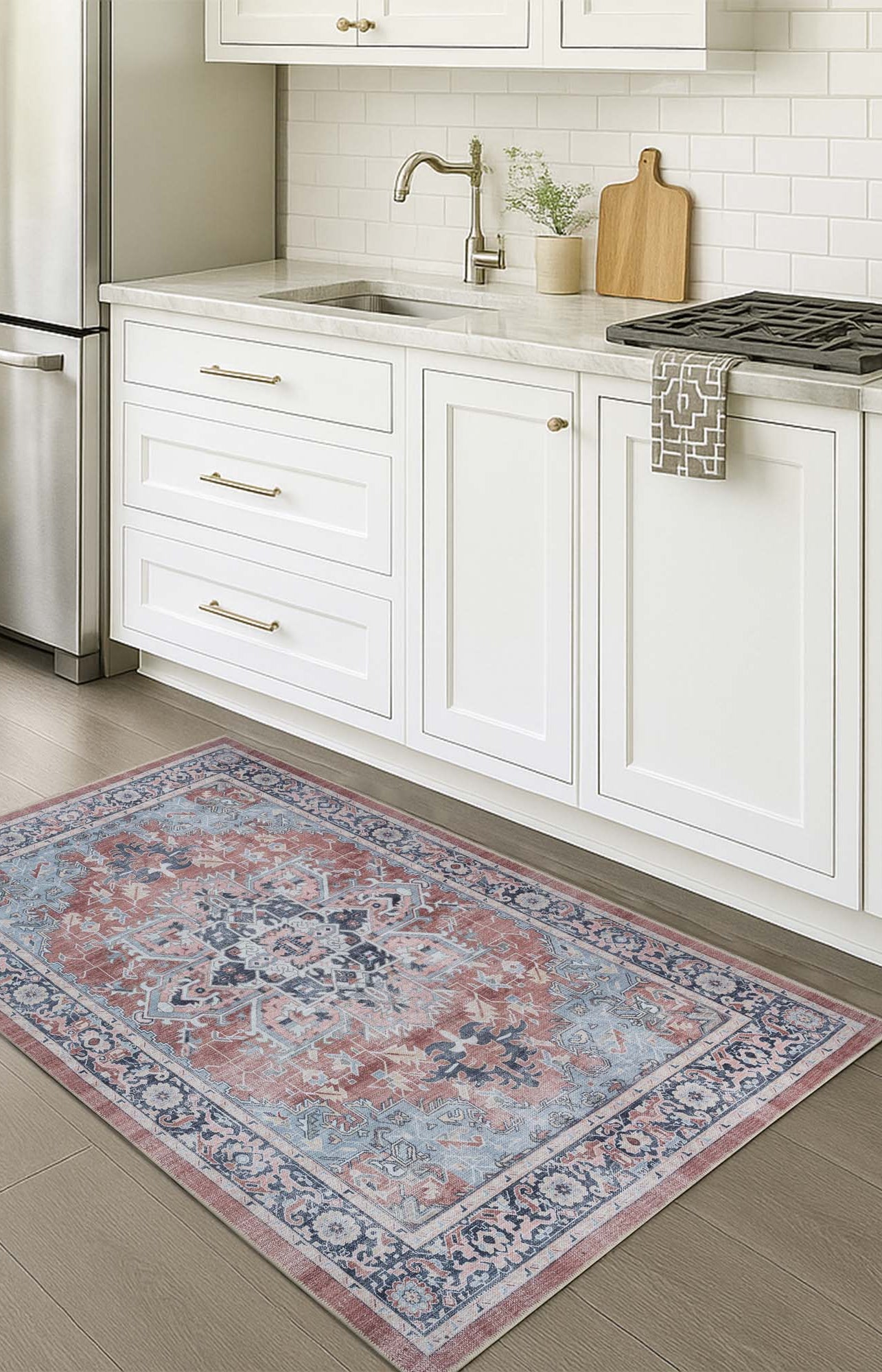 Esme Earth Tone Brown Heriz Persian Rug