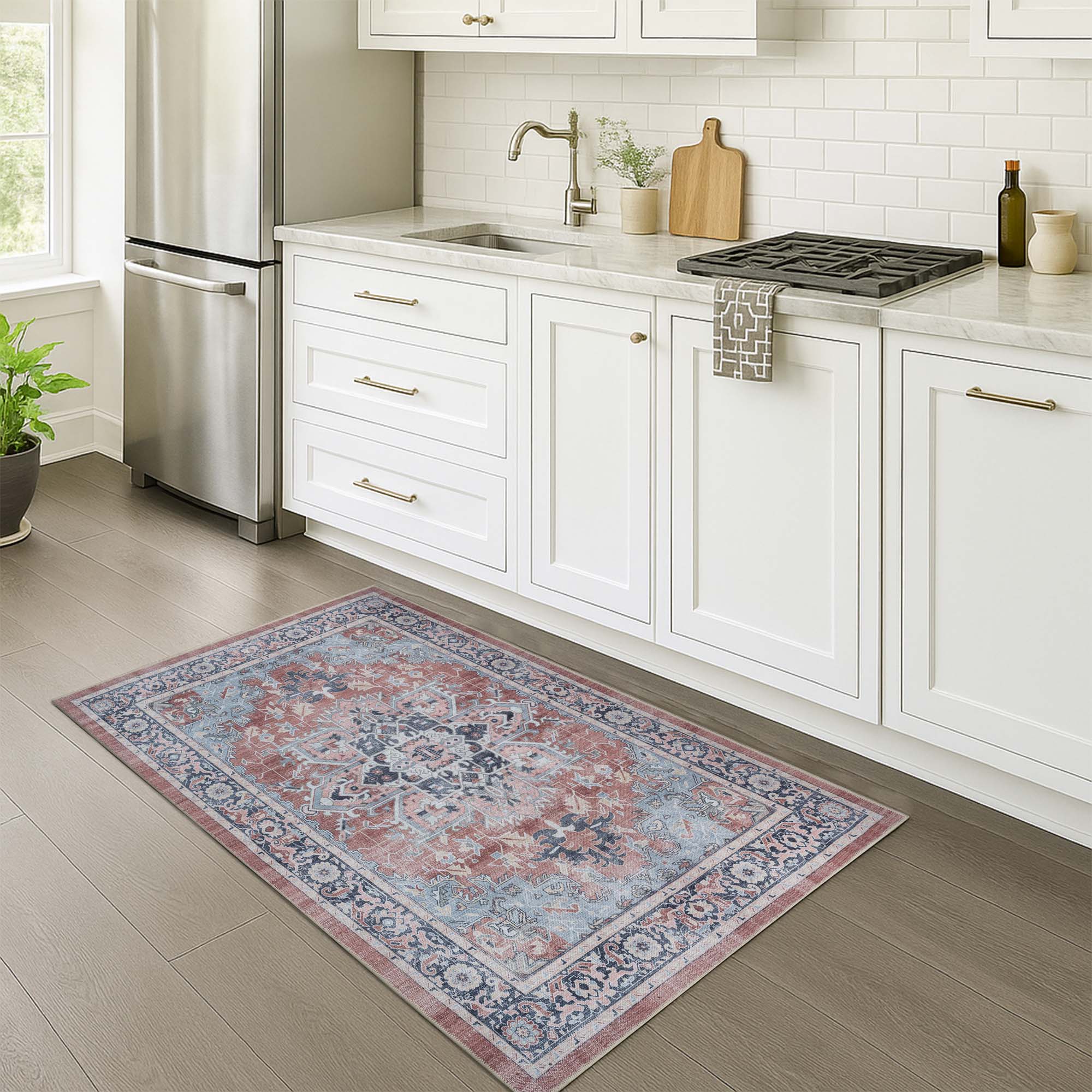 Esme Earth Tone Brown Heriz Persian Rug