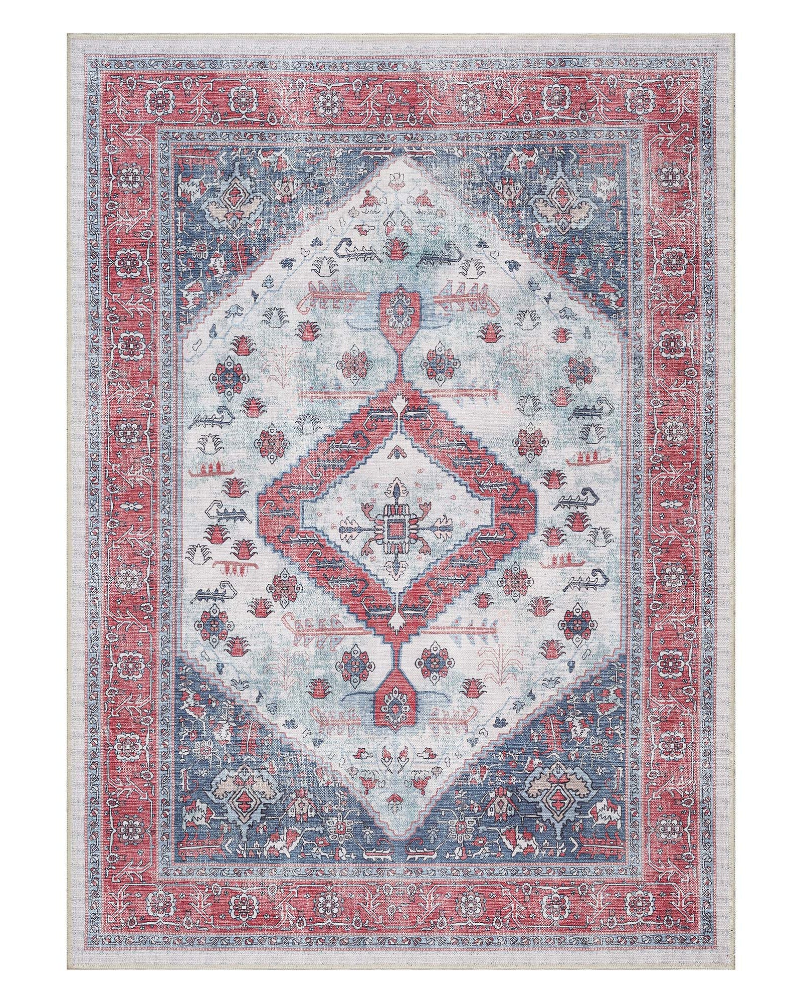 Sandrine Blue Orange Serapi Antique Persian Rug