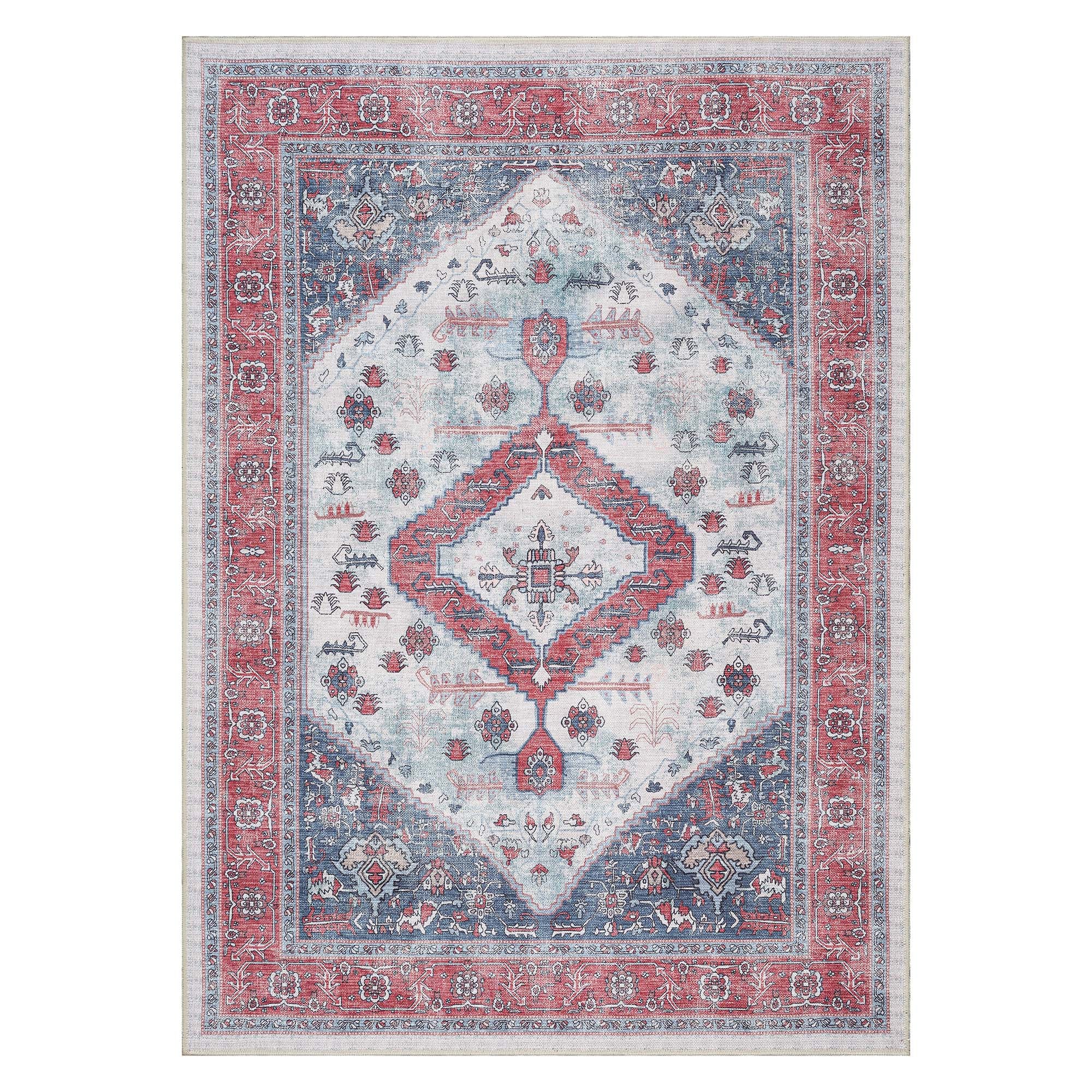 Sandrine Blue Orange Serapi Antique Persian Rug