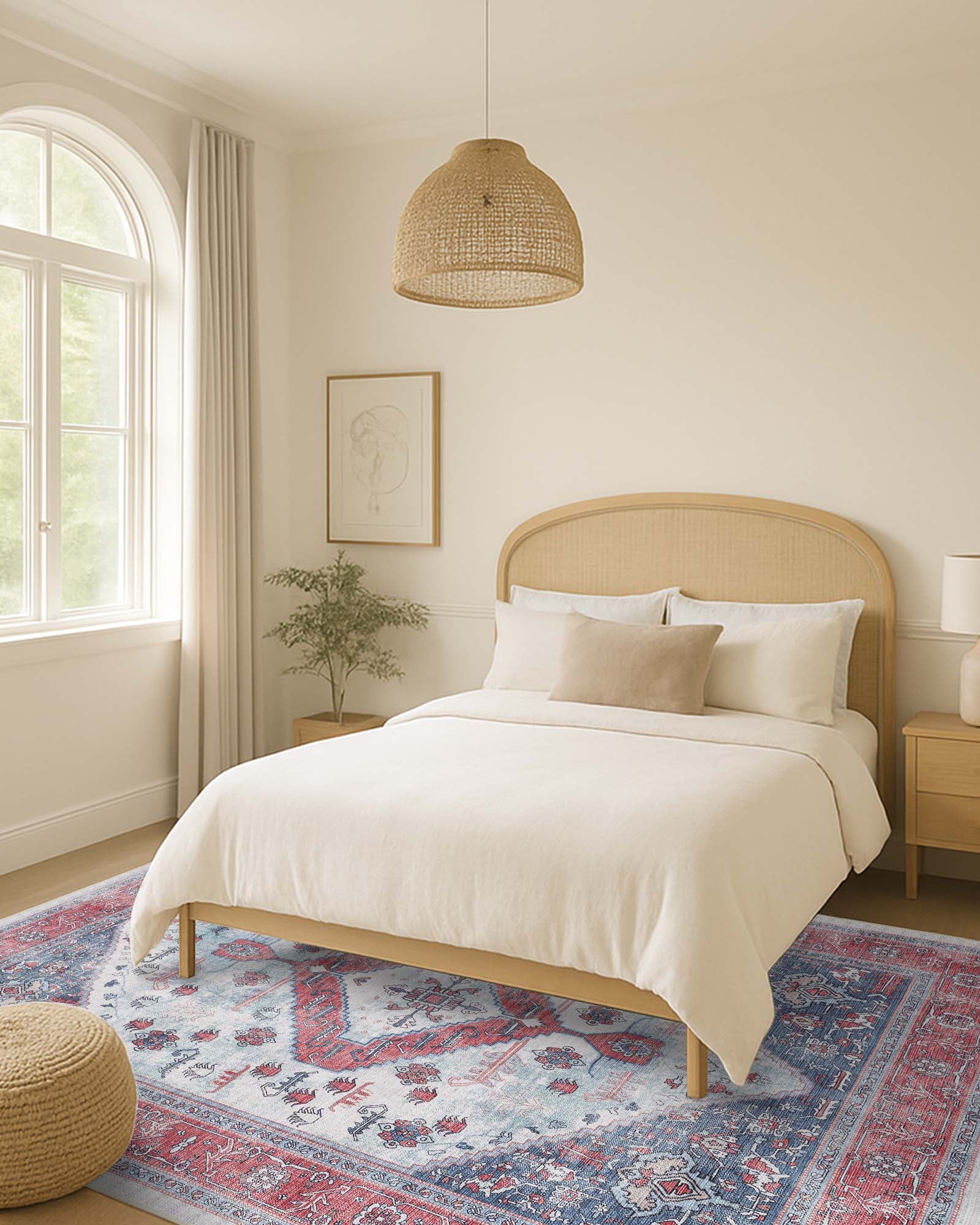 Sandrine Blue Orange Serapi Antique Persian Rug