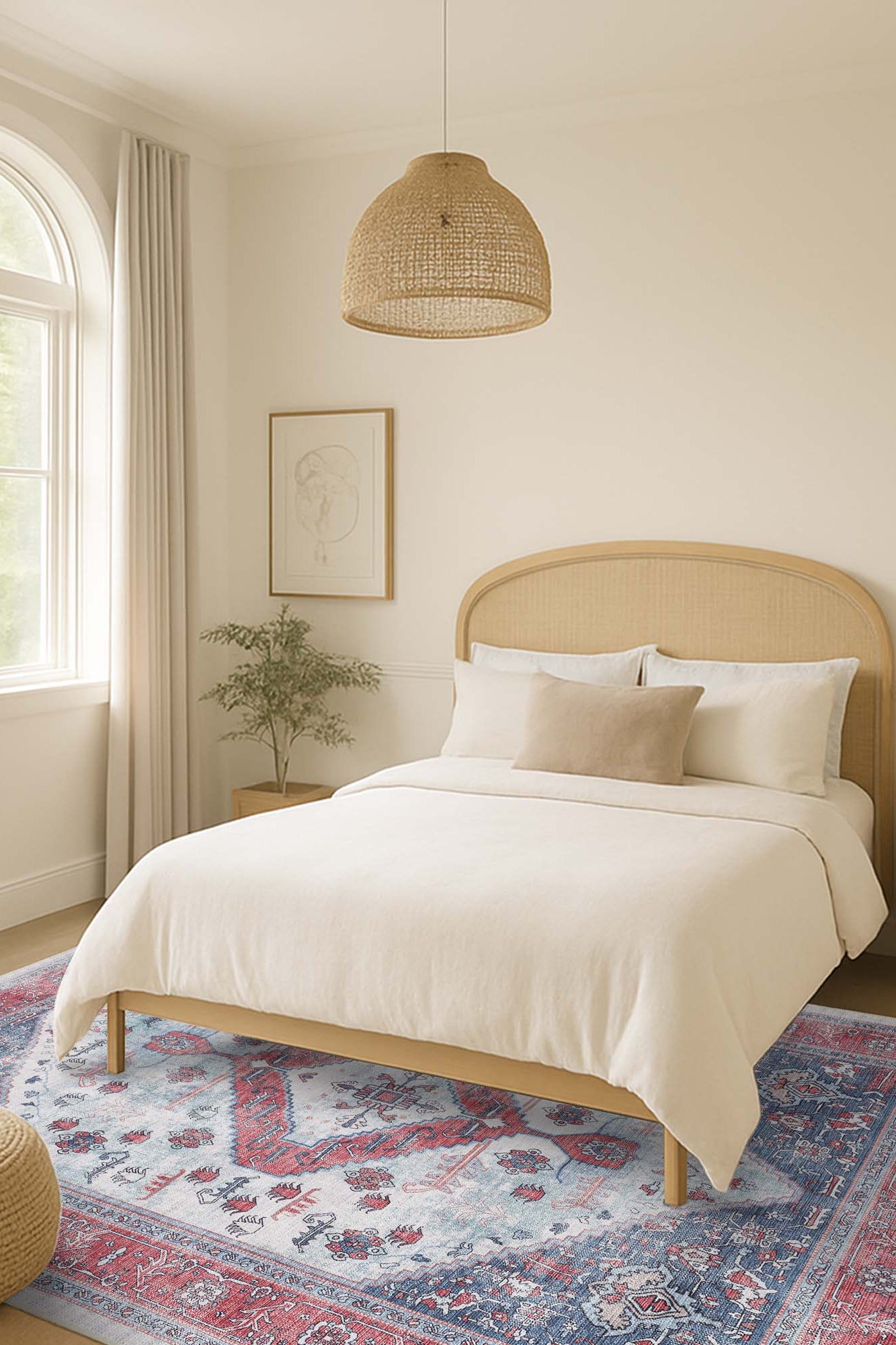 Sandrine Blue Orange Serapi Antique Persian Rug