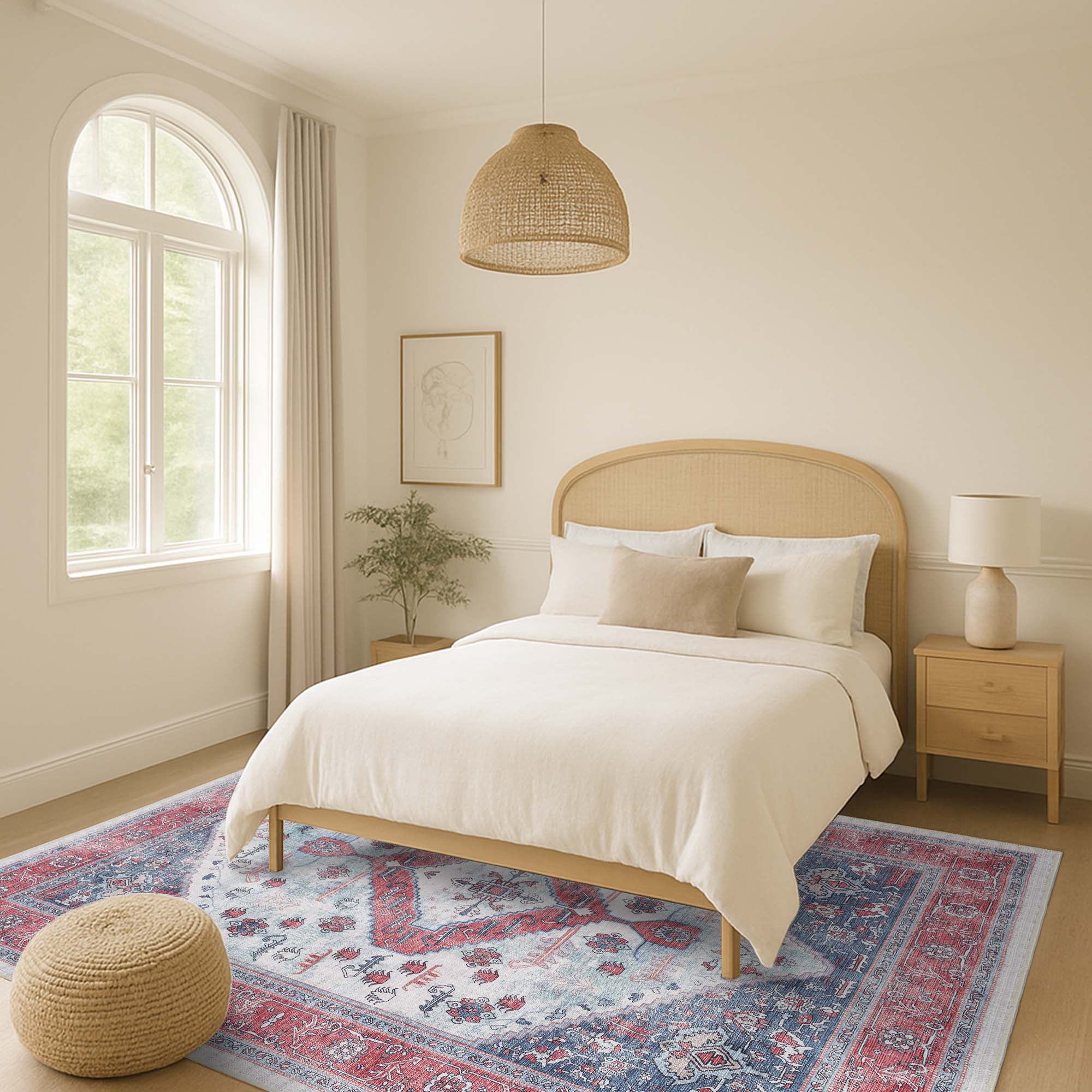 Sandrine Blue Orange Serapi Antique Persian Rug