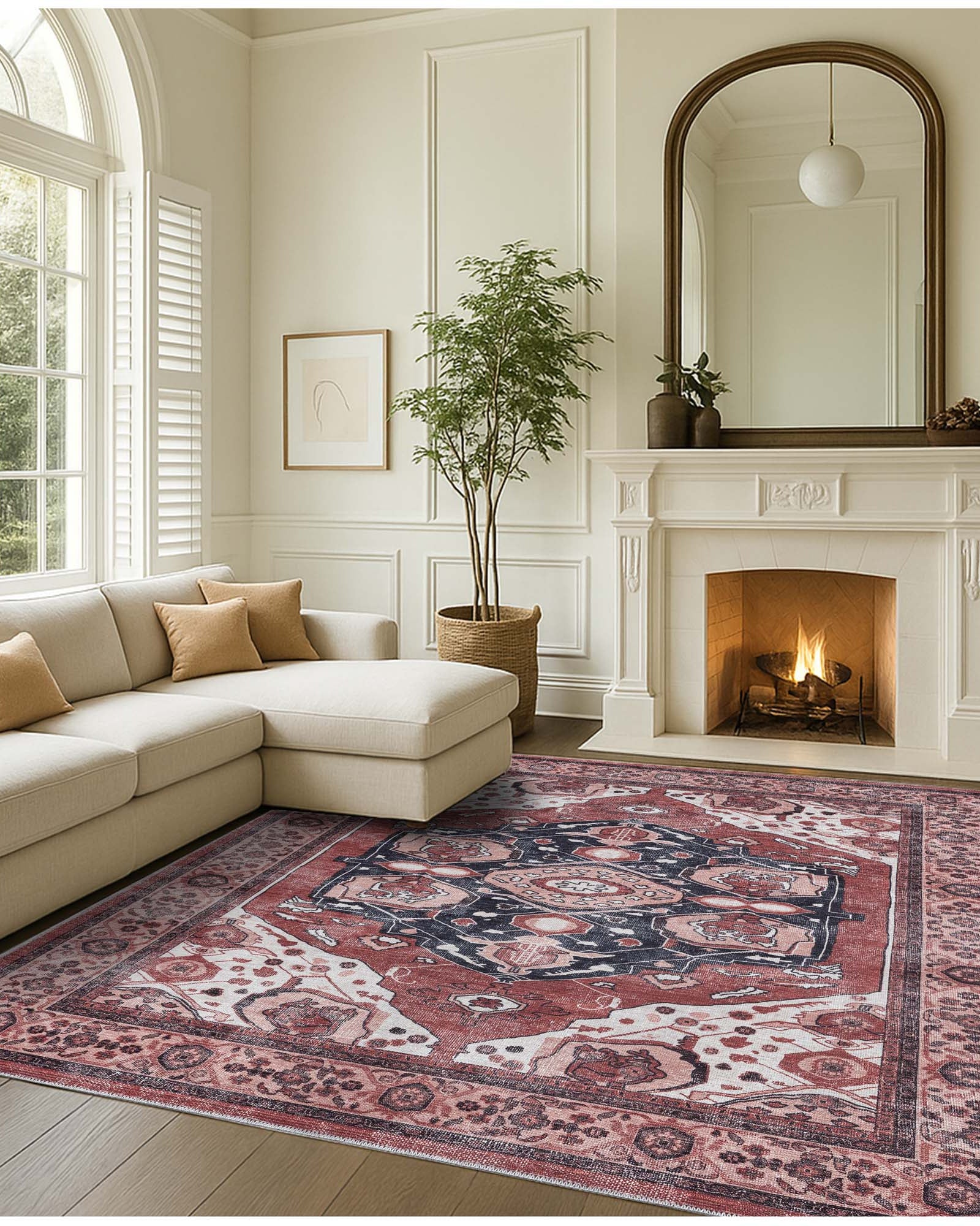 Melanie Orange Brown Persian Vintage Rug