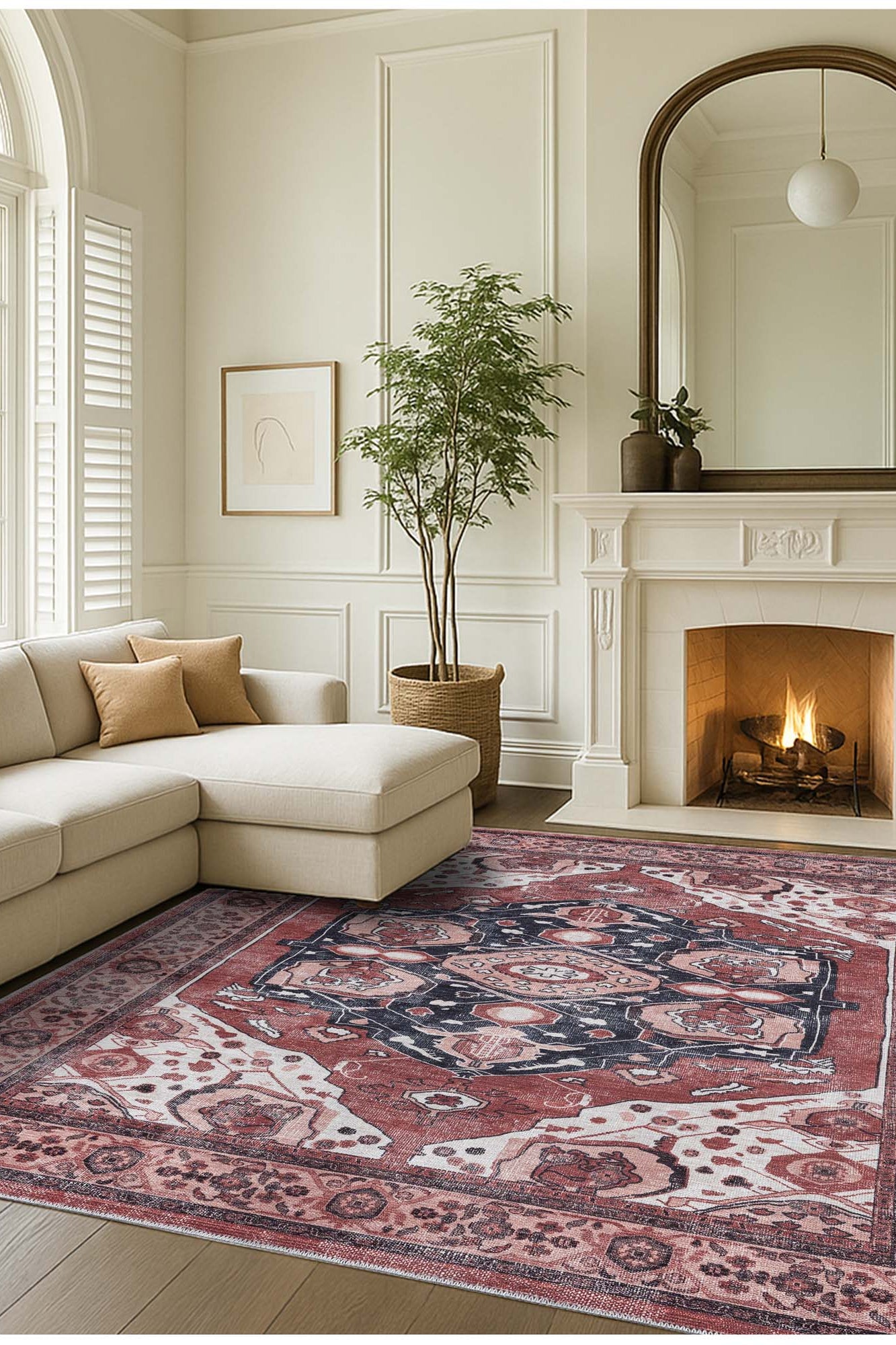 Melanie Orange Brown Persian Vintage Rug