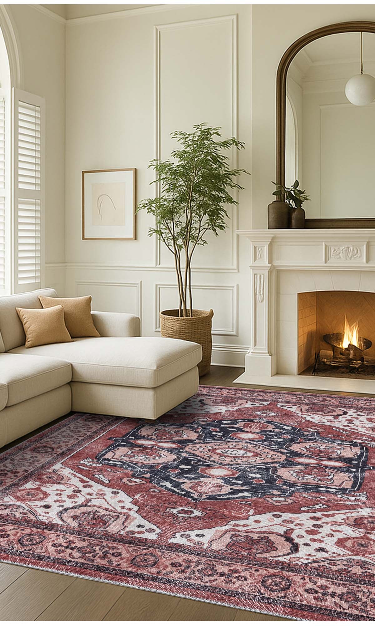 Melanie Orange Brown Persian Vintage Rug