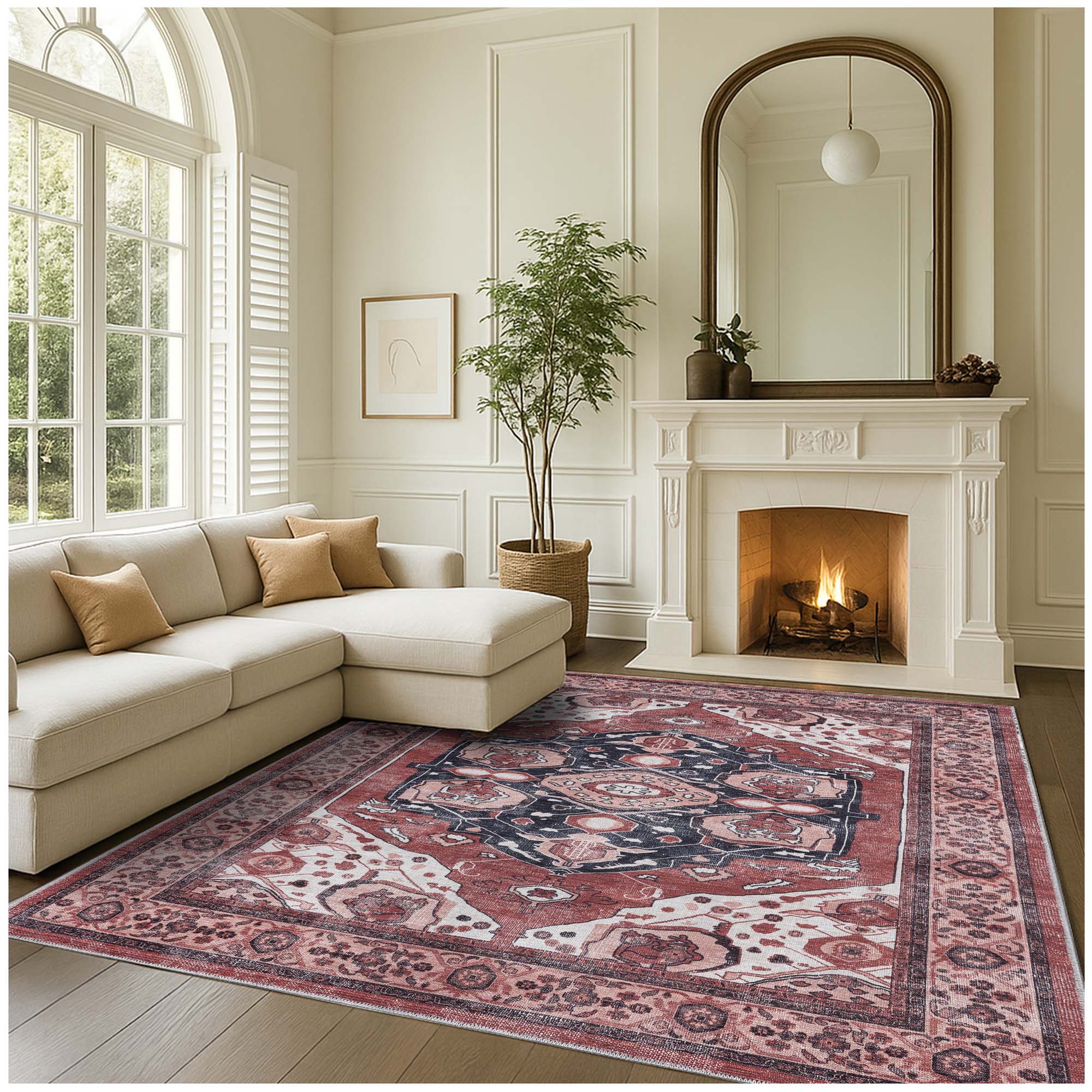 Melanie Orange Brown Persian Vintage Rug