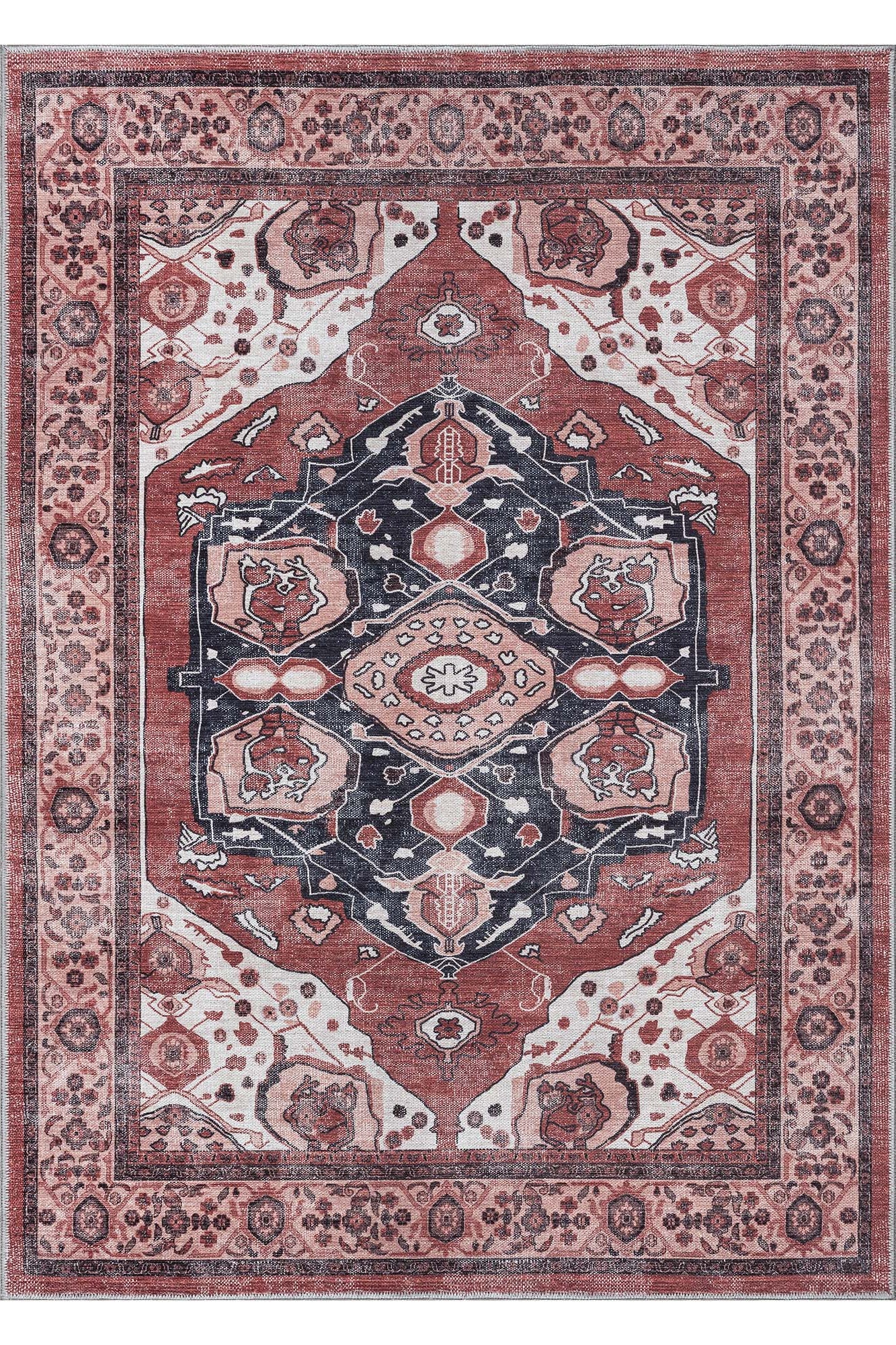 Melanie Orange Brown Persian Vintage Rug