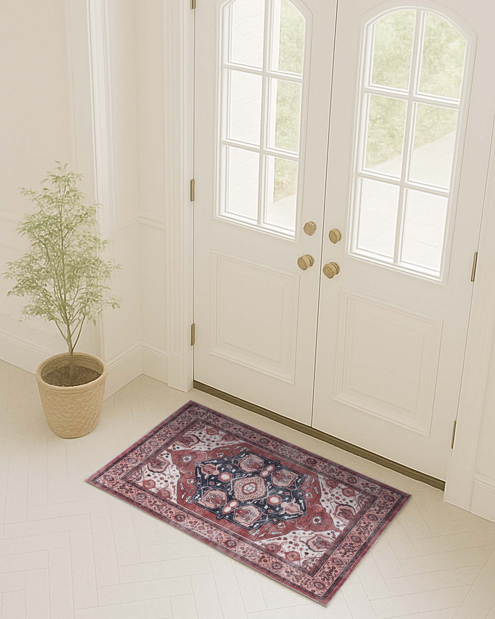 Melanie Orange Brown Persian Vintage Rug