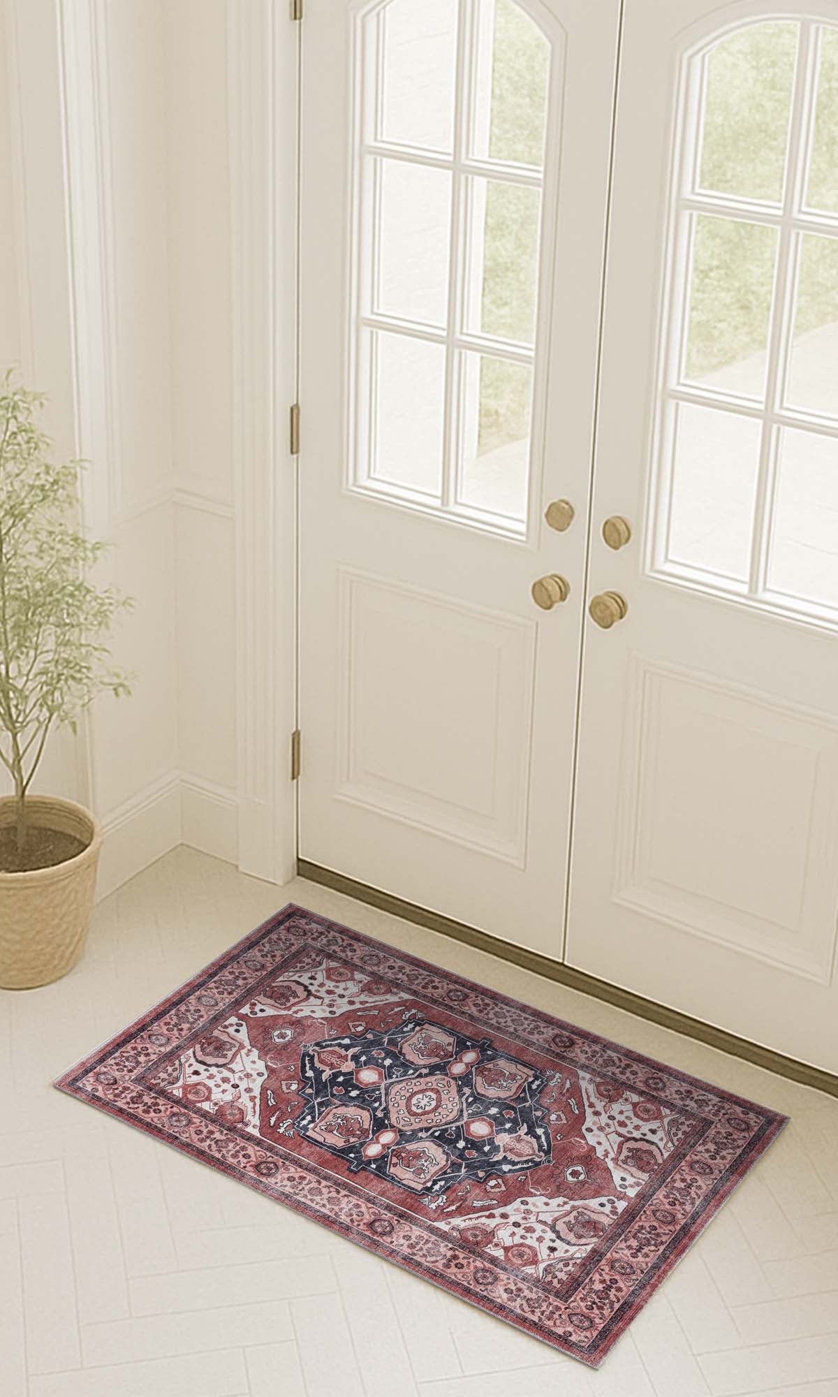 Melanie Orange Brown Persian Vintage Rug