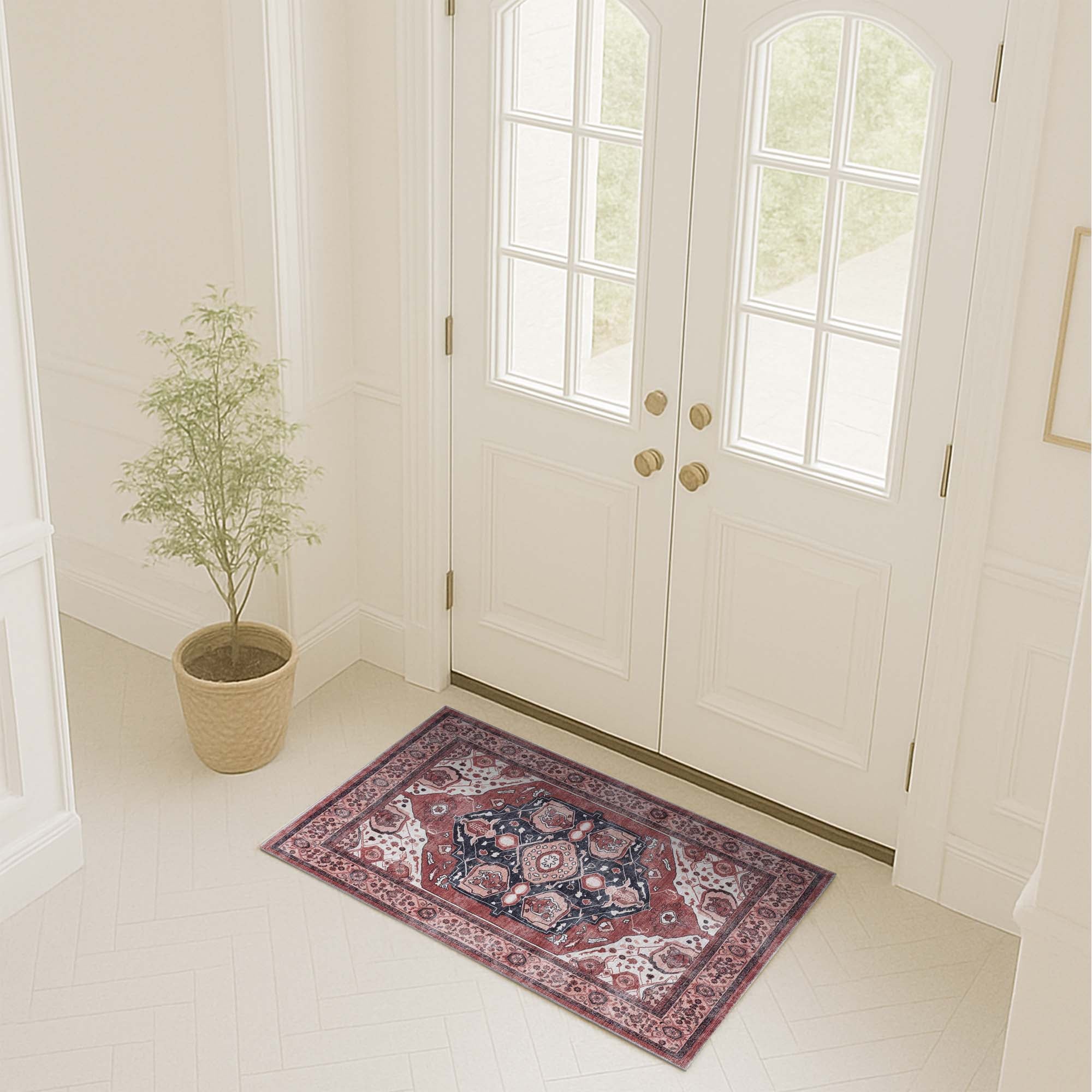 Melanie Orange Brown Persian Vintage Rug