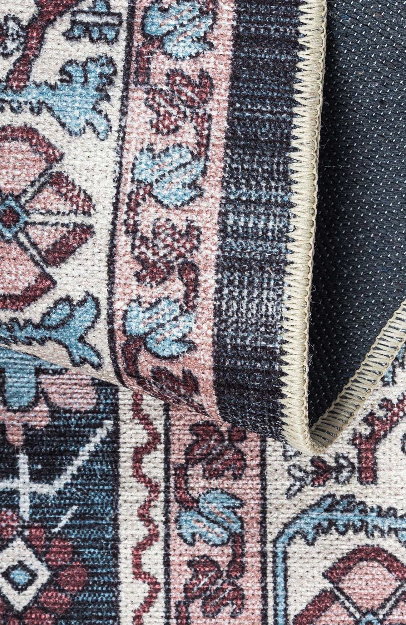 Axelle Blue Turkish Oushak Vintage Rug