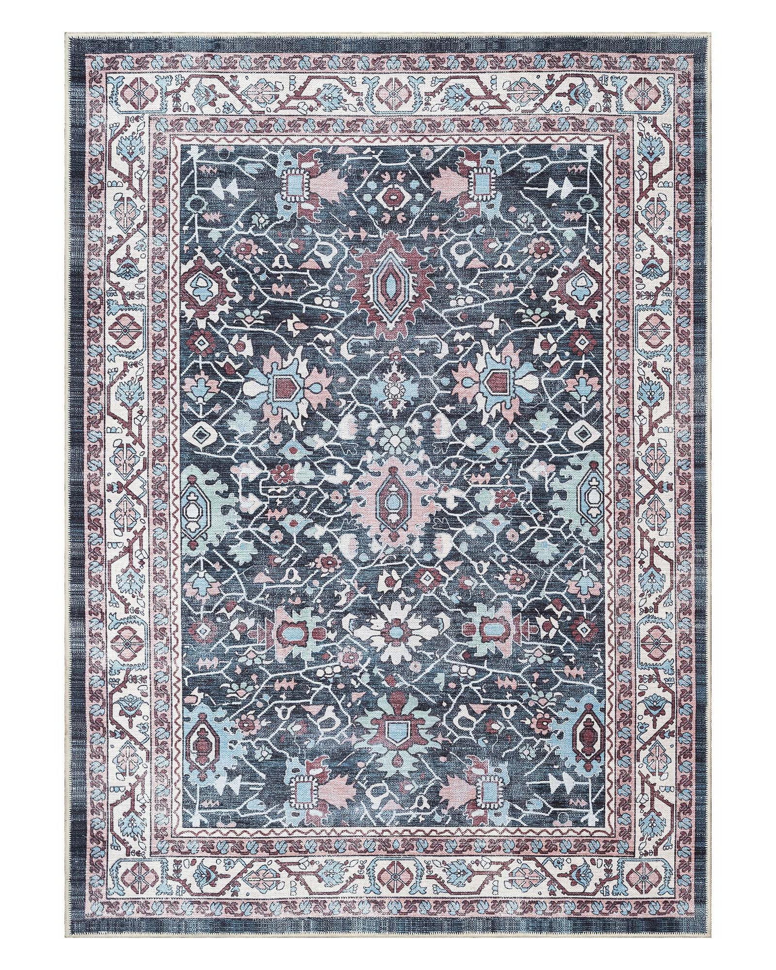 Axelle Blue Turkish Oushak Vintage Rug