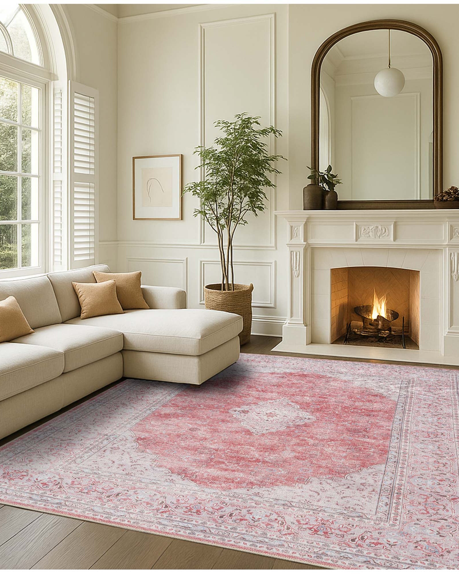 Rowan Bold Warm Orange Turkish Vintage Rug