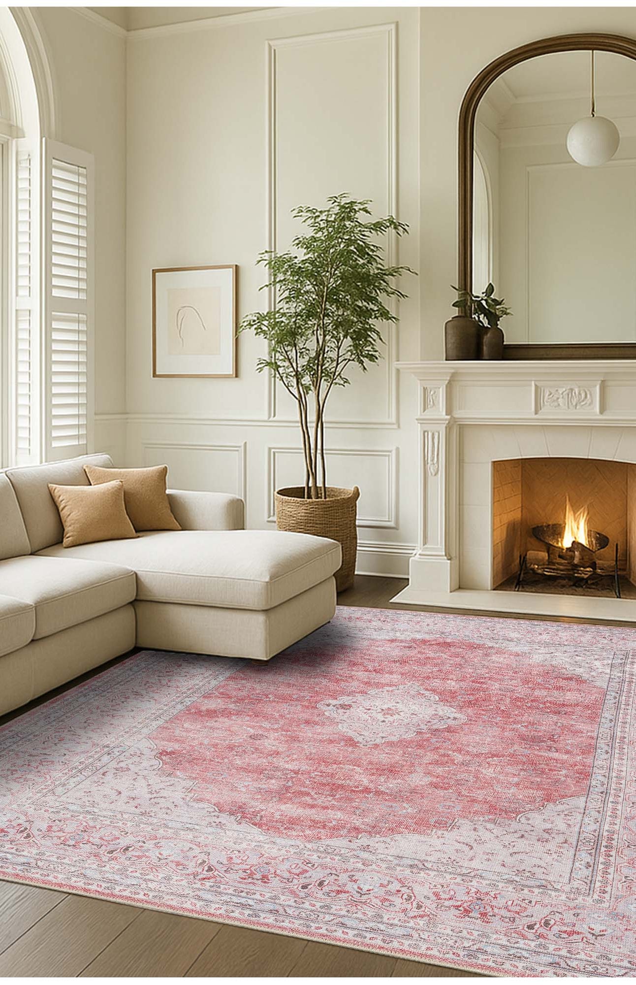 Rowan Bold Warm Orange Turkish Vintage Rug