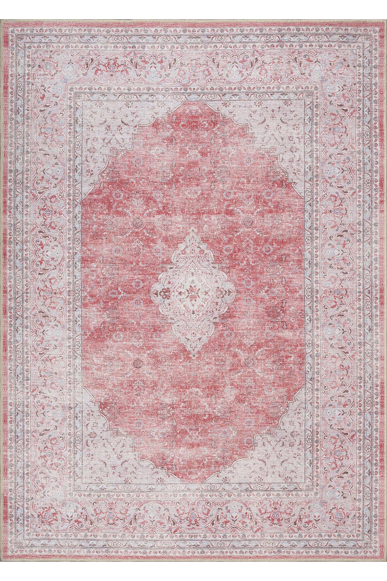 Rowan Bold Warm Orange Turkish Vintage Rug