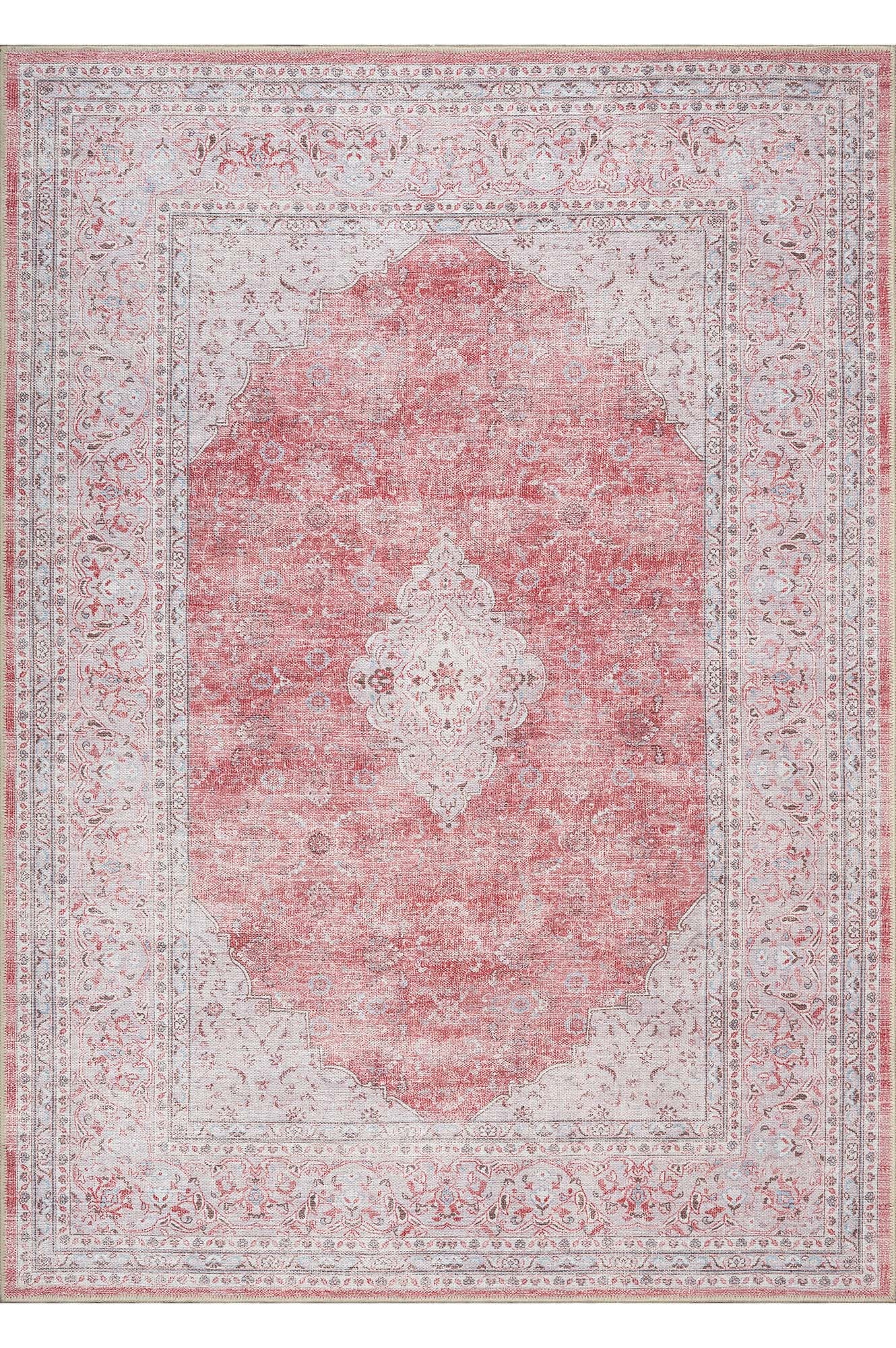 Rowan Bold Warm Orange Turkish Vintage Rug