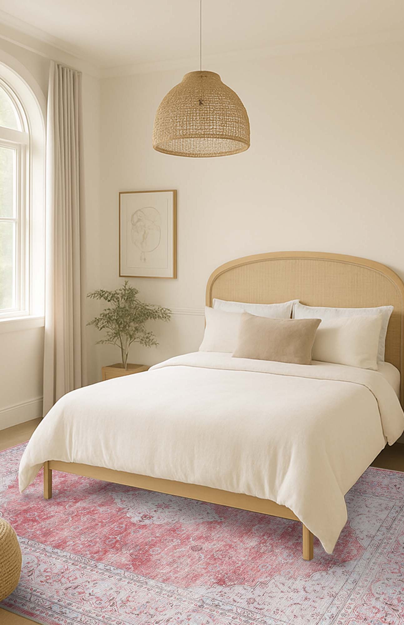 Rowan Bold Warm Orange Turkish Vintage Rug