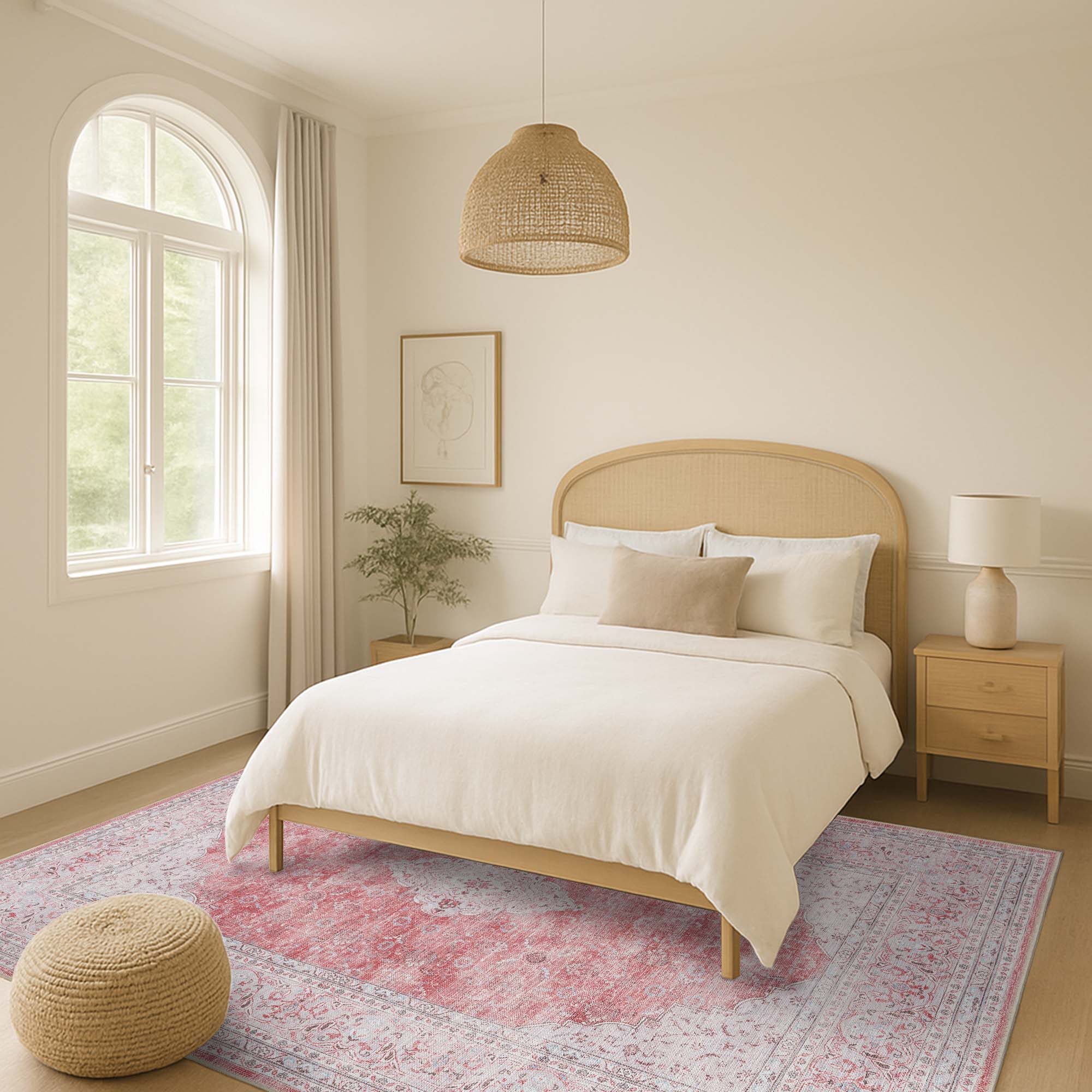 Rowan Bold Warm Orange Turkish Vintage Rug