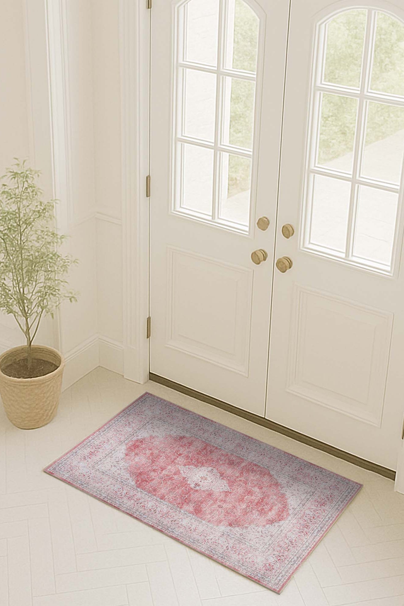 Rowan Bold Warm Orange Turkish Vintage Rug