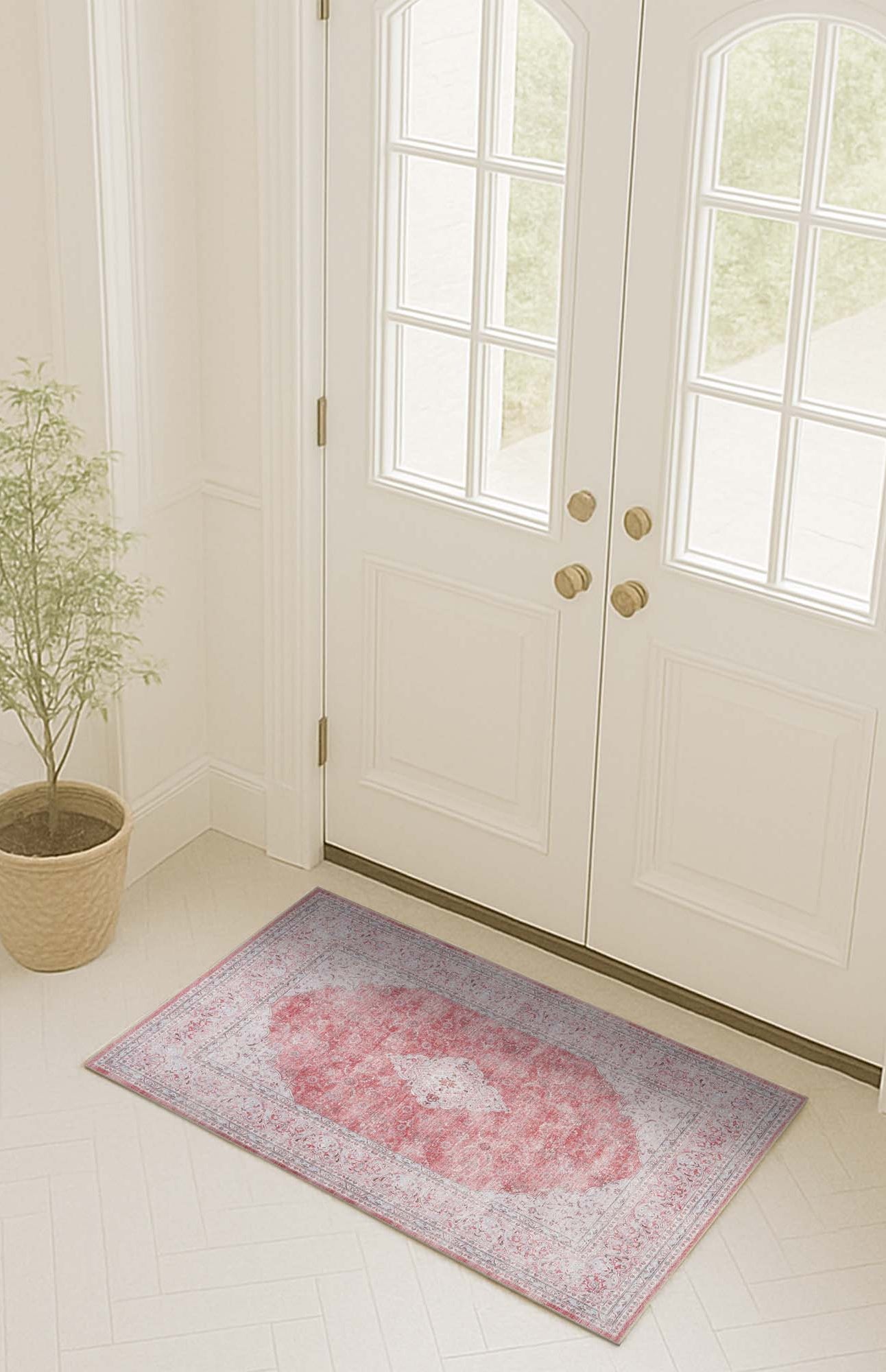 Rowan Bold Warm Orange Turkish Vintage Rug