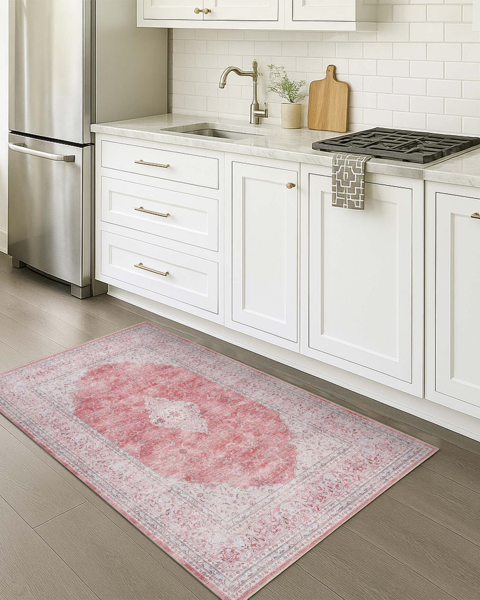 Rowan Bold Warm Orange Turkish Vintage Rug