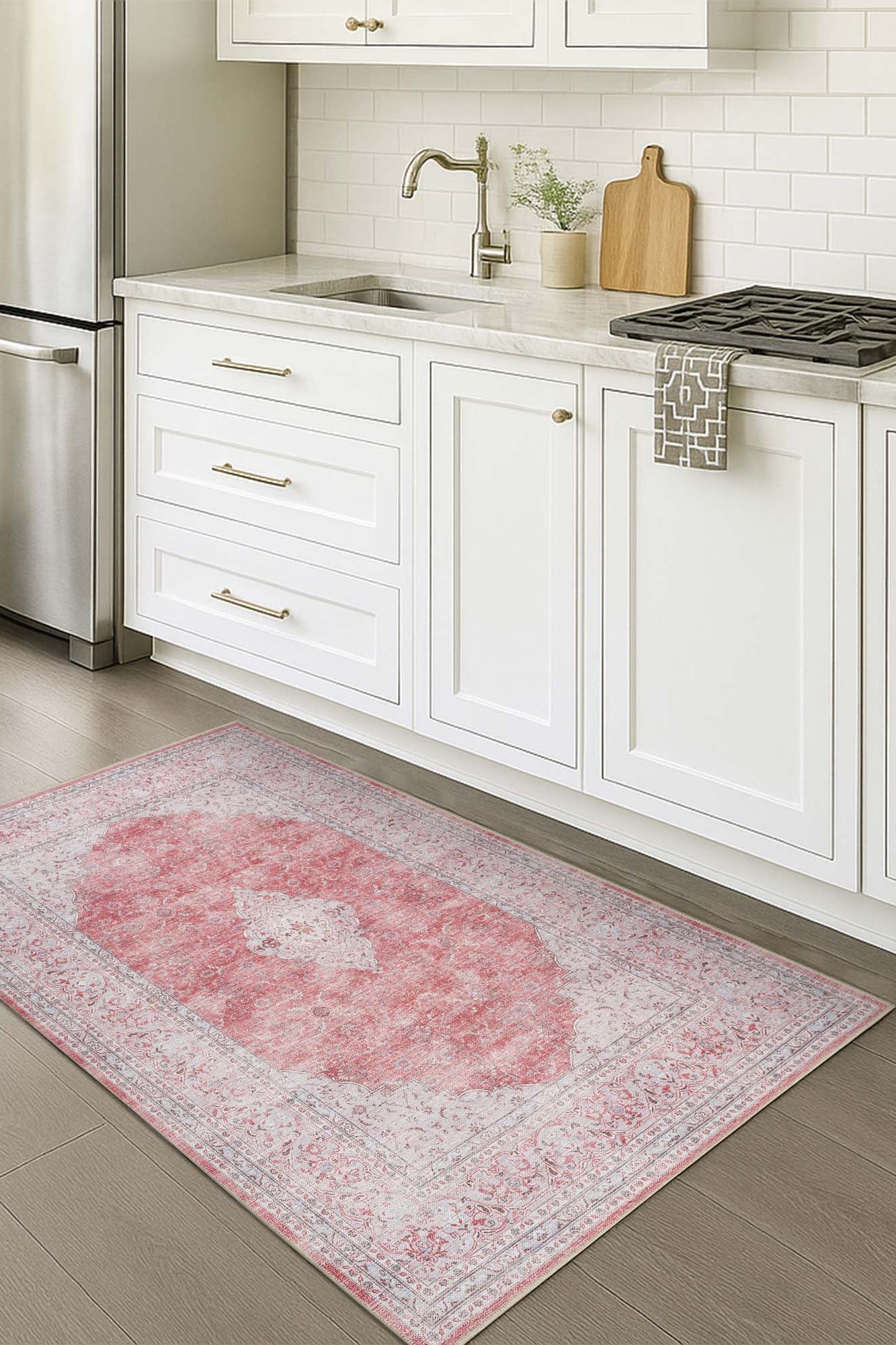 Rowan Bold Warm Orange Turkish Vintage Rug