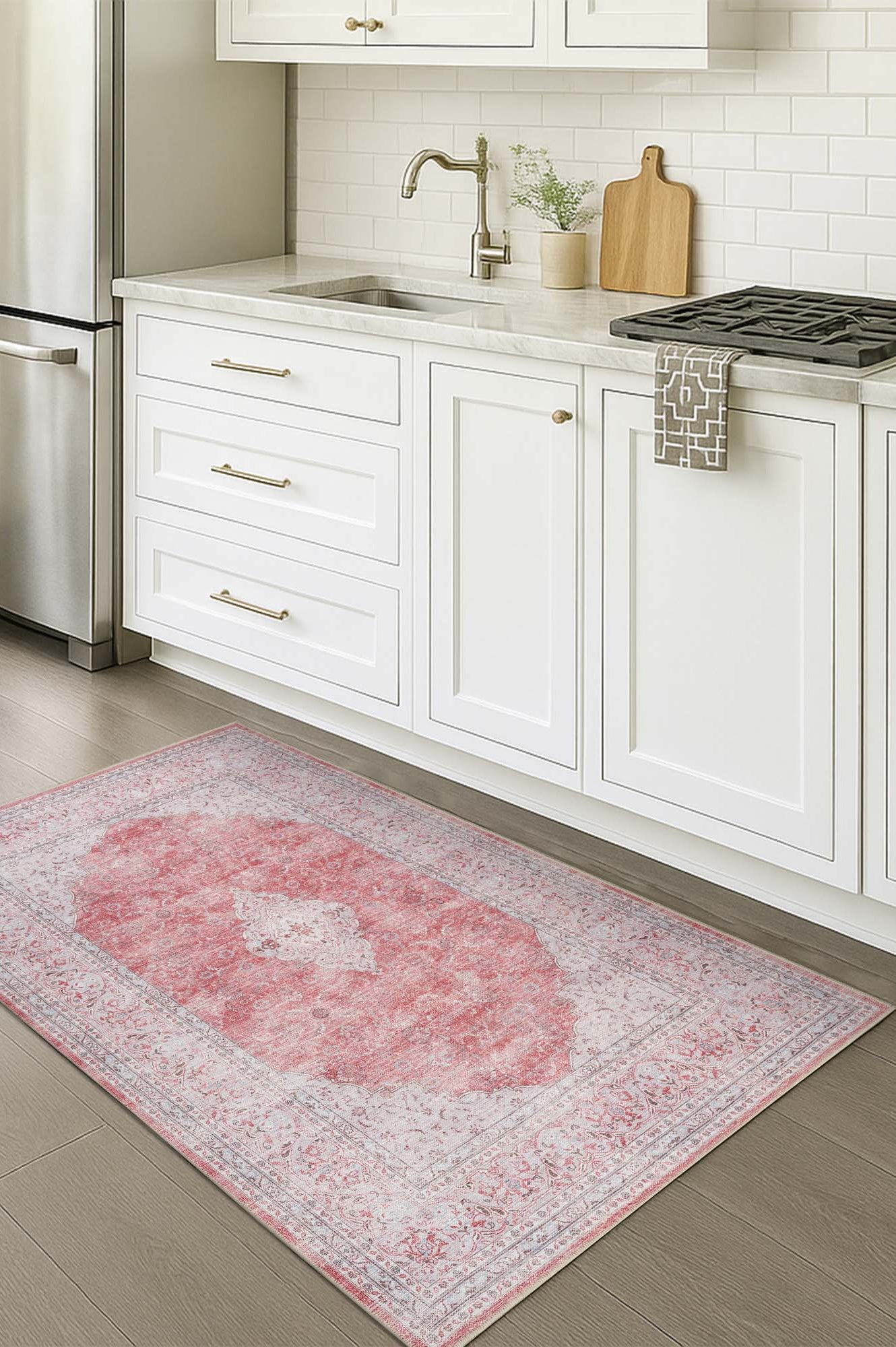 Rowan Bold Warm Orange Turkish Vintage Rug