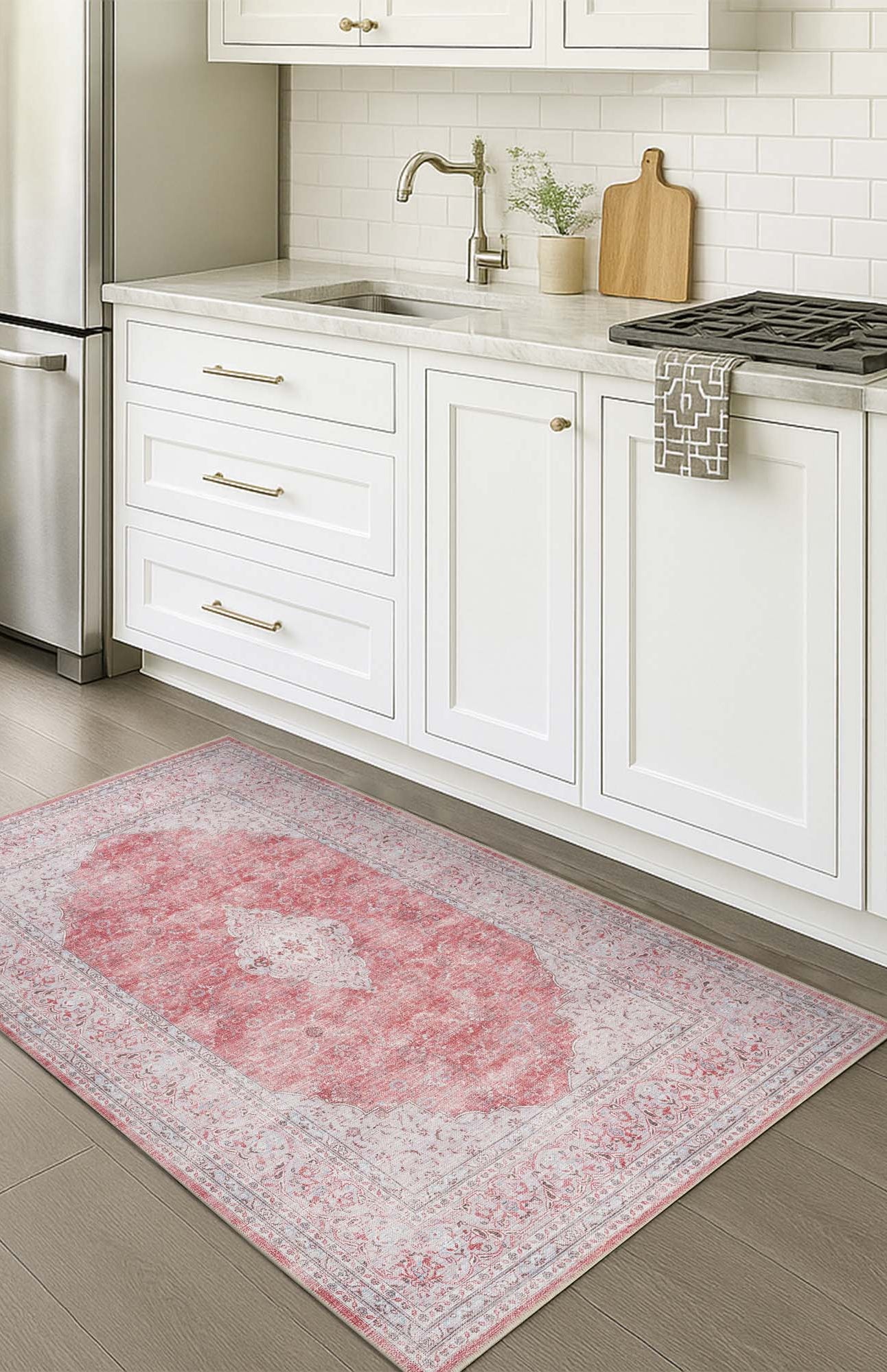 Rowan Bold Warm Orange Turkish Vintage Rug