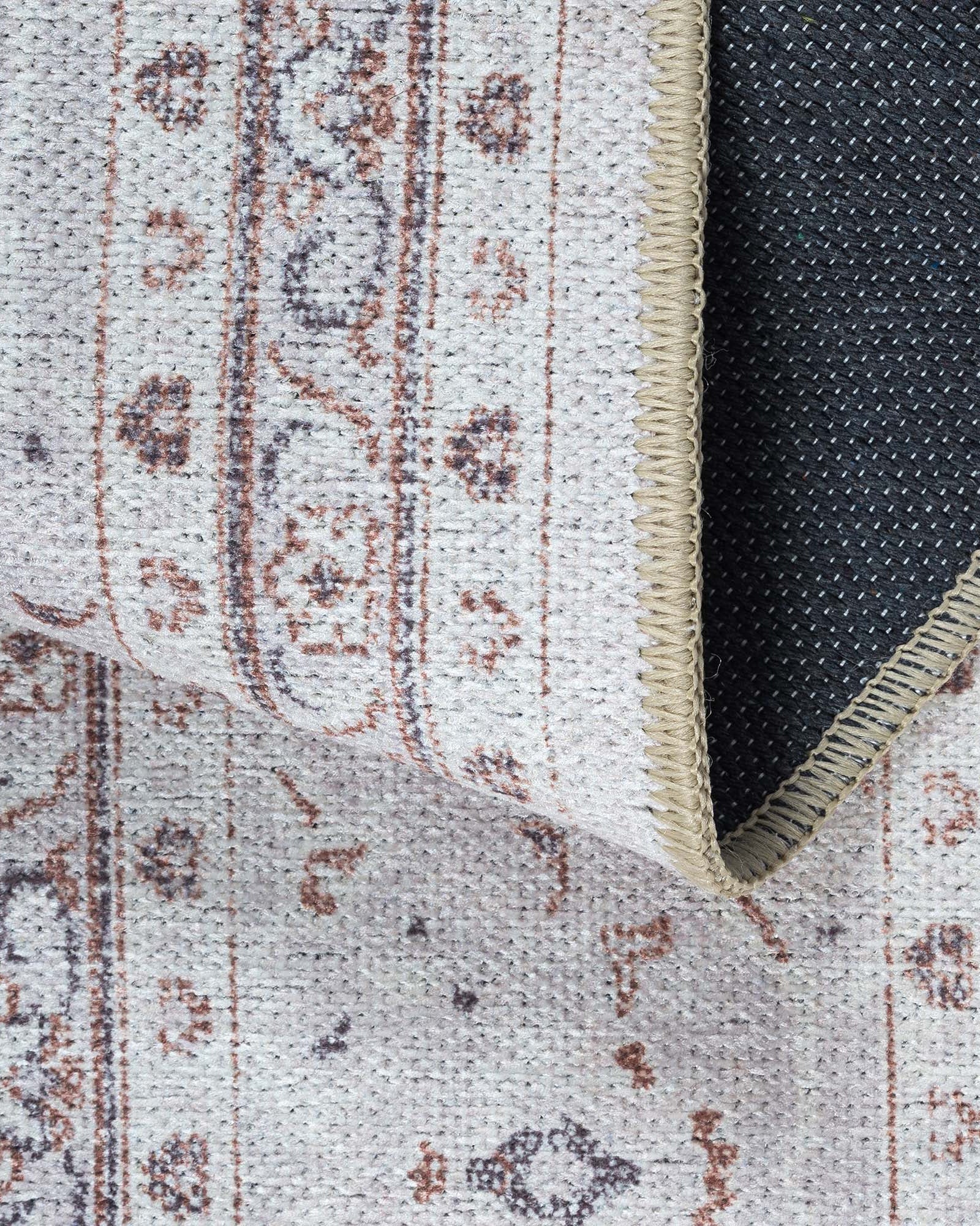 Shula Neutral Muted White & Blush Turkish Rug