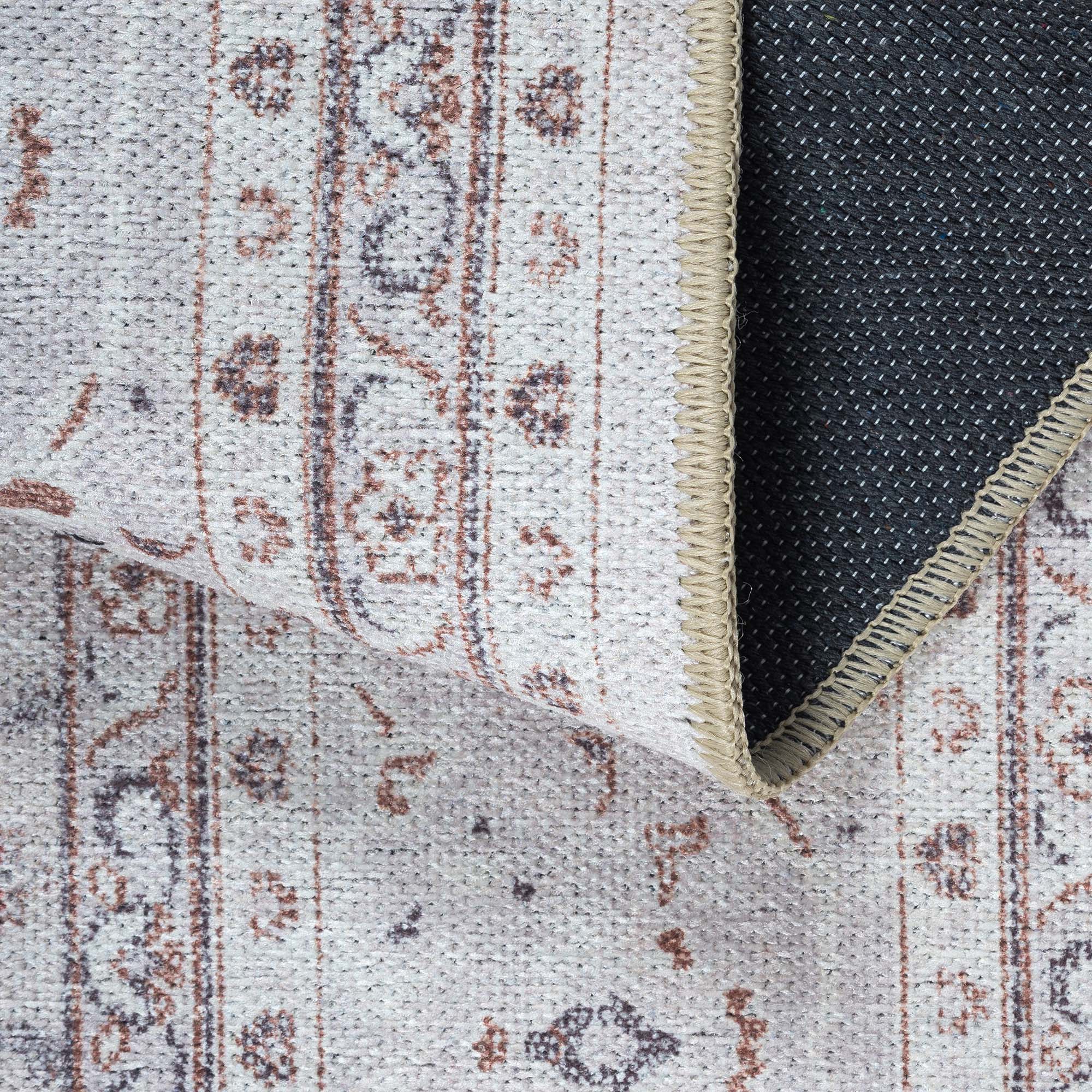 Shula Neutral Muted White & Blush Turkish Rug