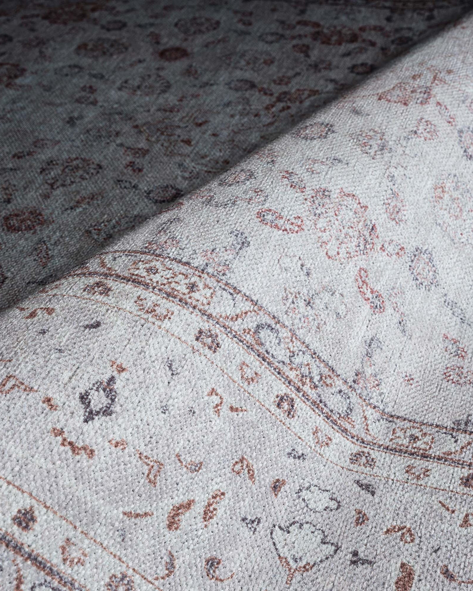 Shula Neutral Muted White & Blush Turkish Rug