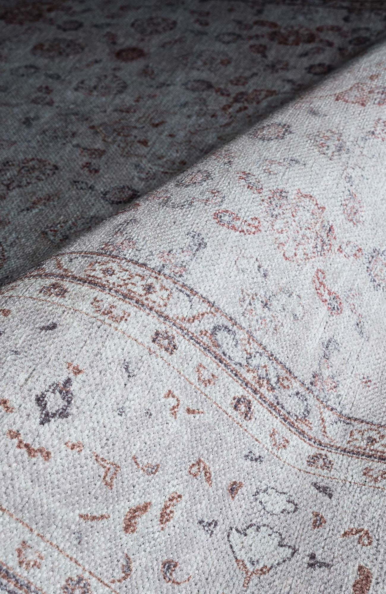 Shula Neutral Muted White & Blush Turkish Rug