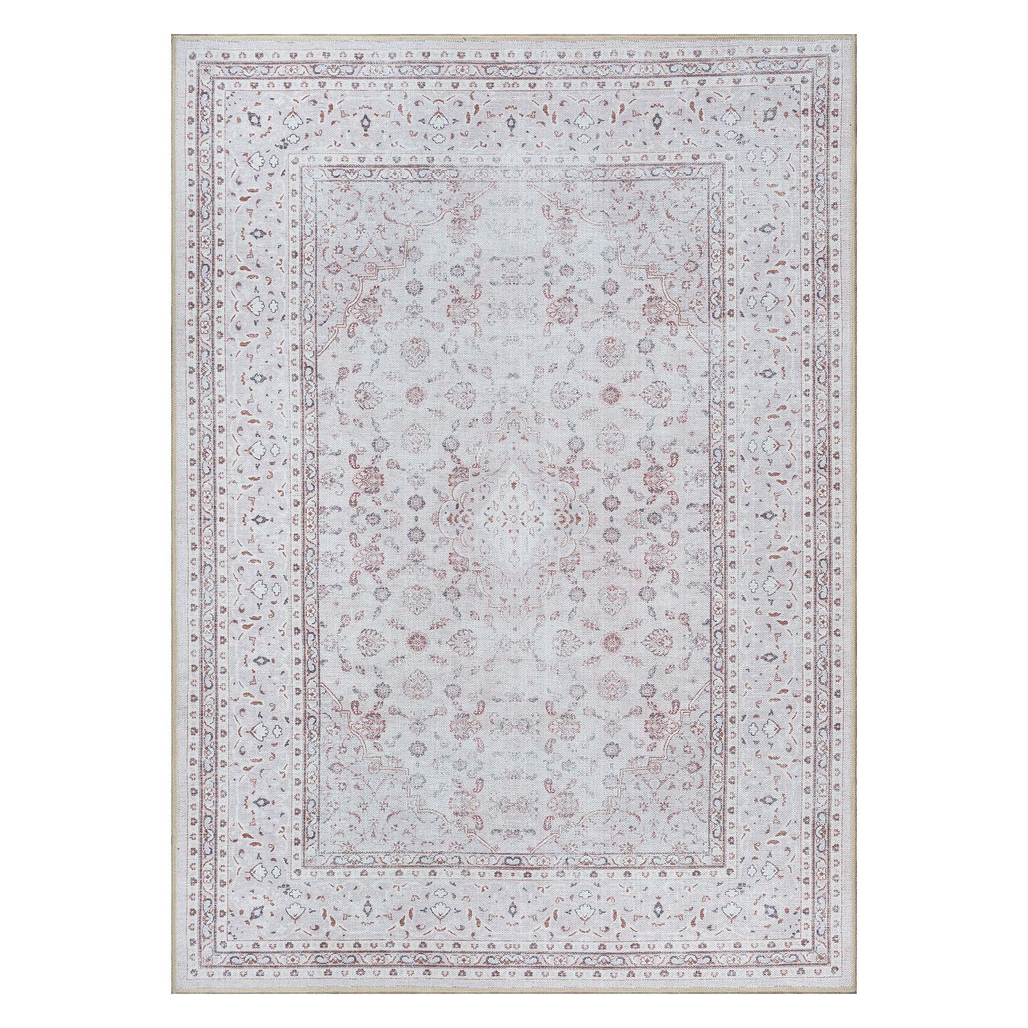 Shula Neutral Muted White & Blush Turkish Rug