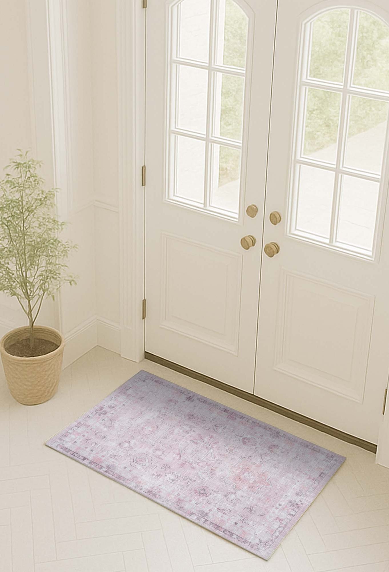 Leonie Pink Pale & Dusty Persian Vintage Rug