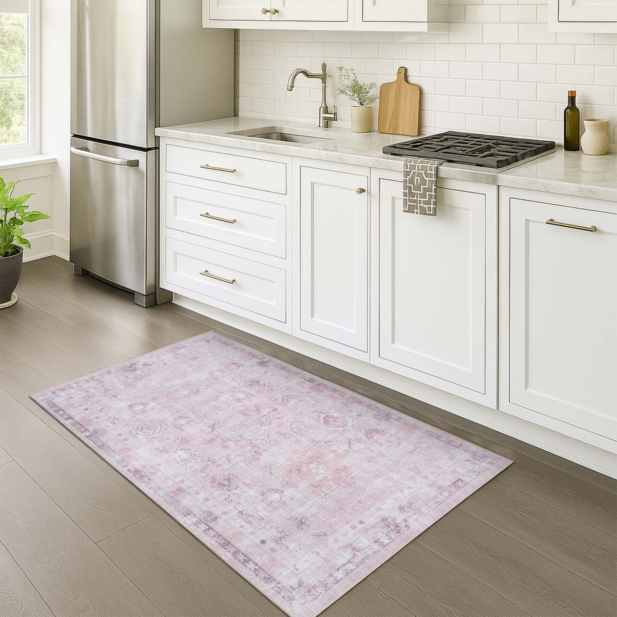 Leonie Pink Pale & Dusty Persian Vintage Rug