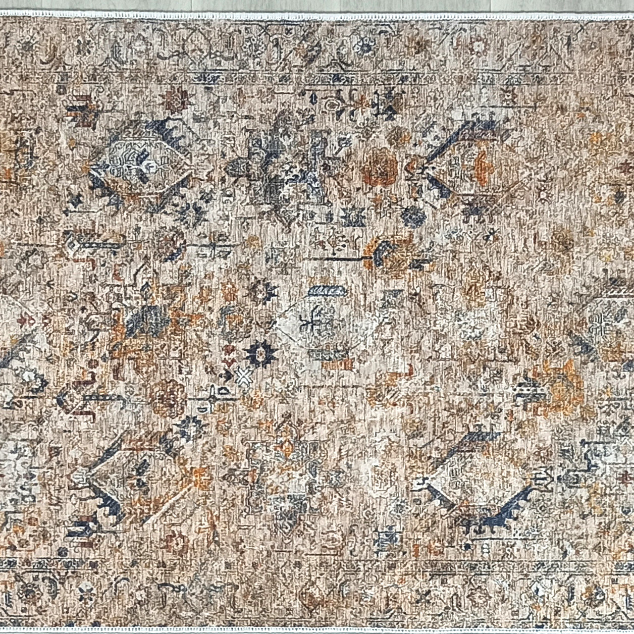 Persian Style Brown Beige Vintage Design Rug