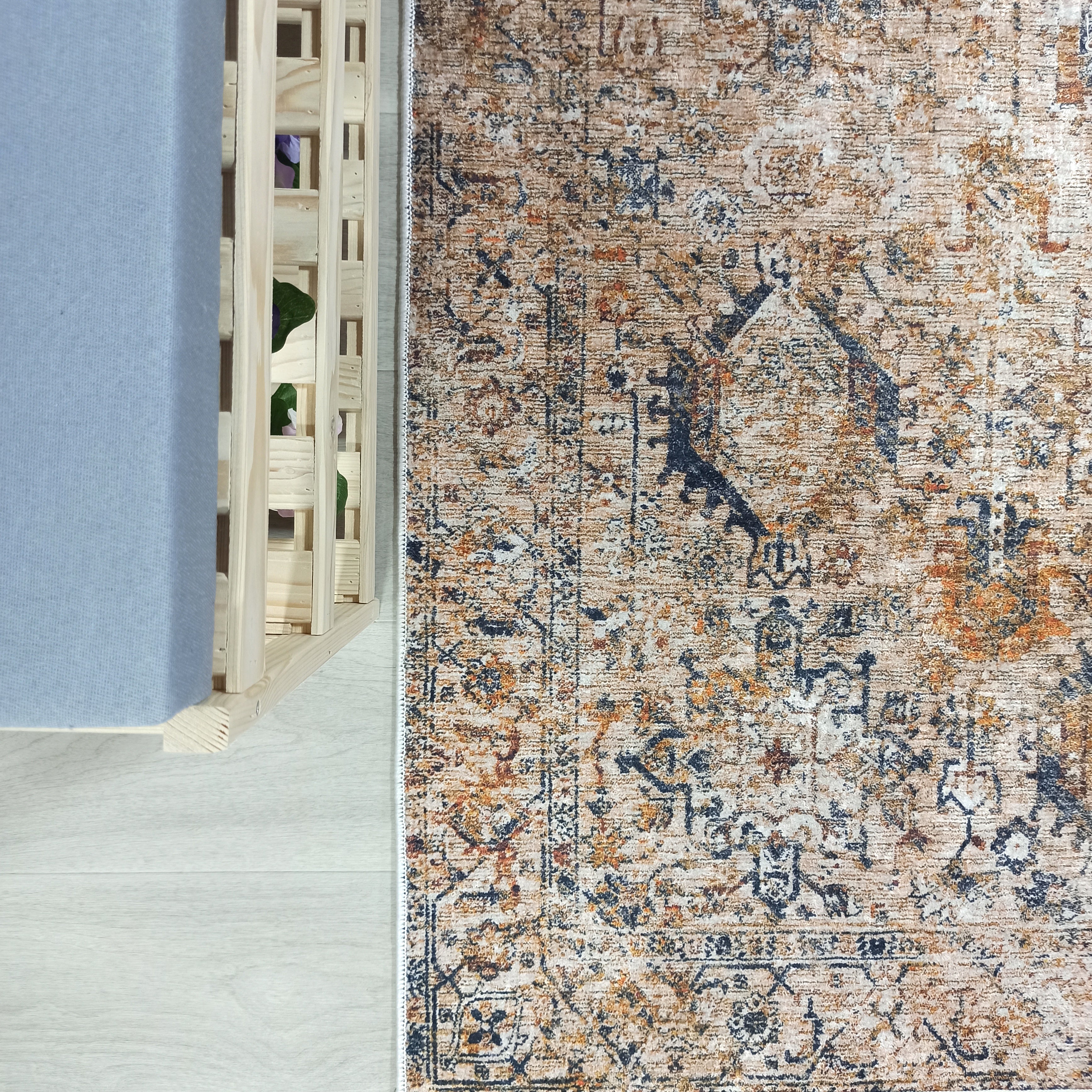 Persian Style Brown Beige Vintage Design Rug