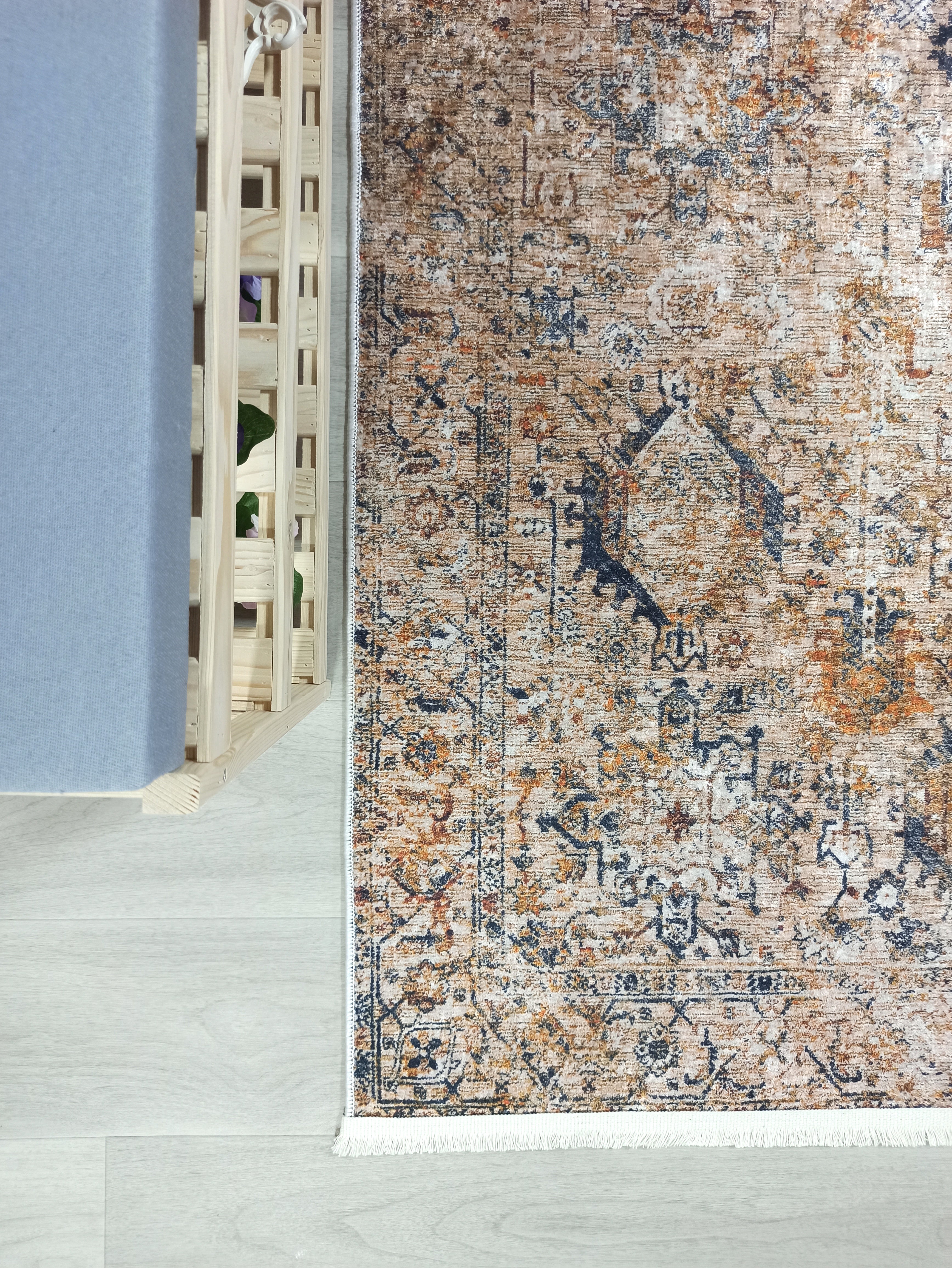 Persian Style Brown Beige Vintage Design Rug