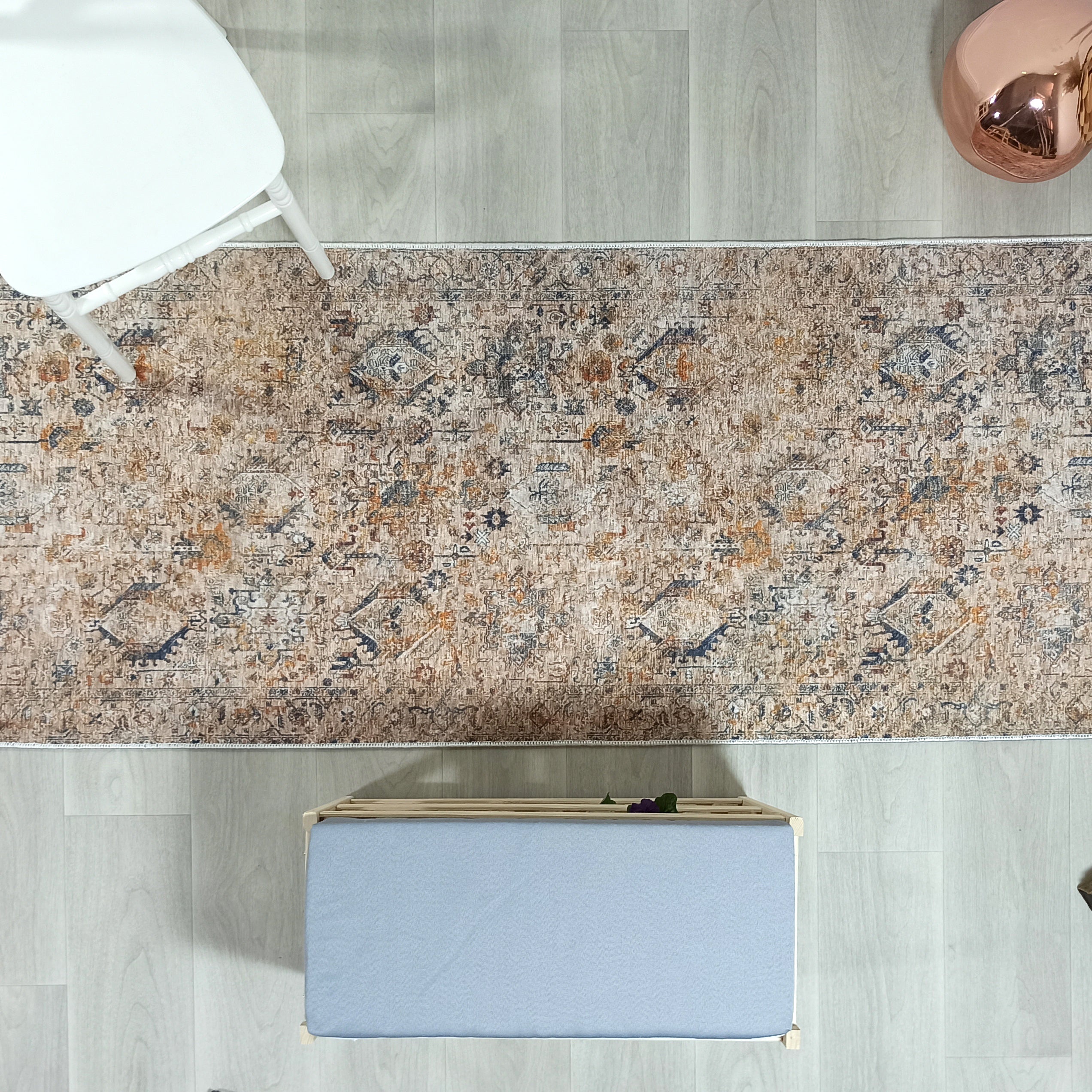 Persian Style Brown Beige Vintage Design Rug