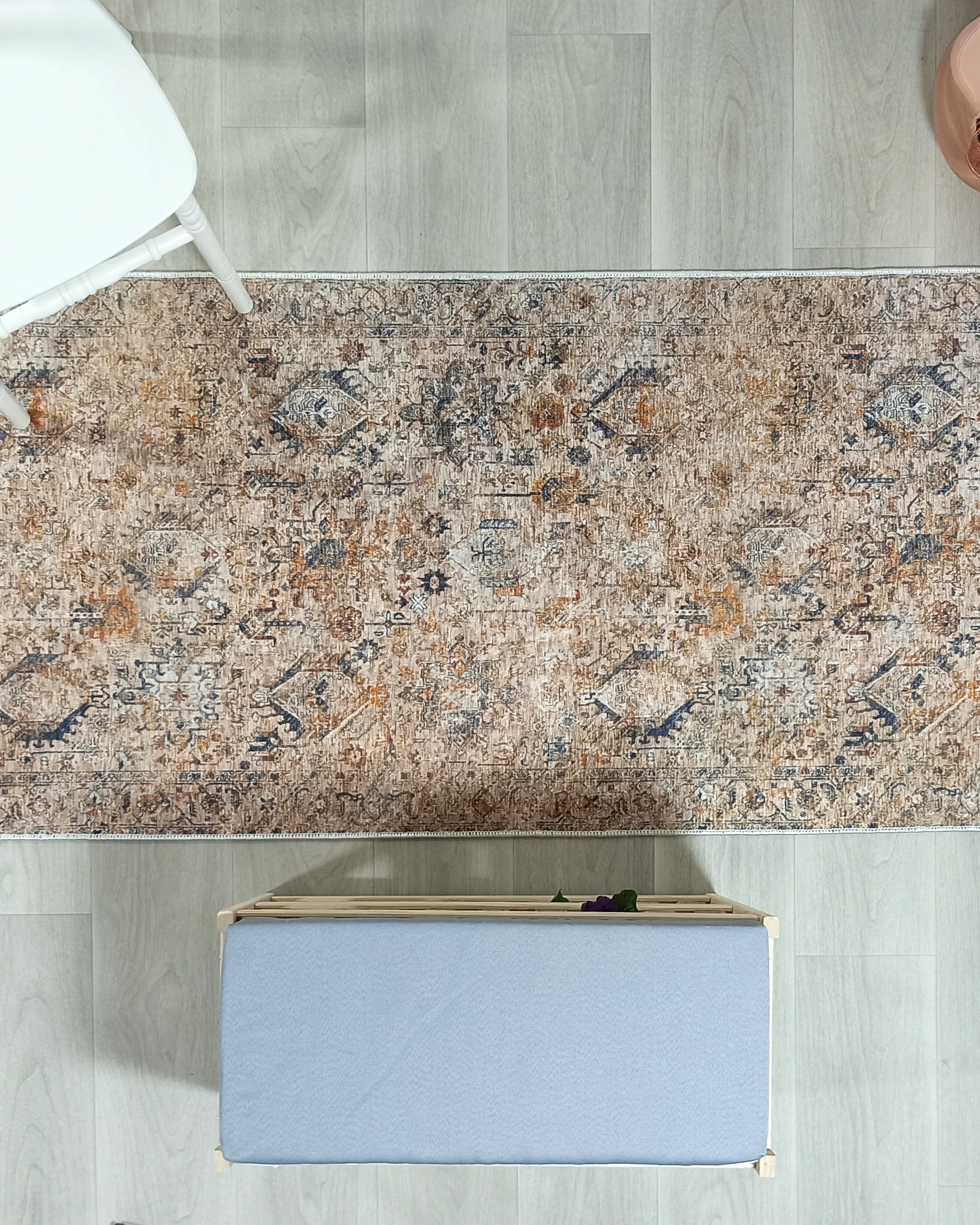 Persian Style Brown Beige Vintage Design Rug