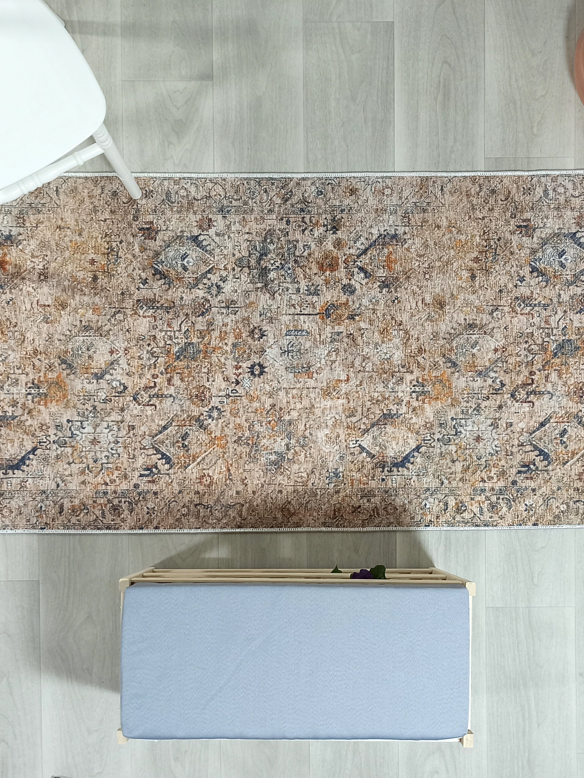 Persian Style Brown Beige Vintage Design Rug