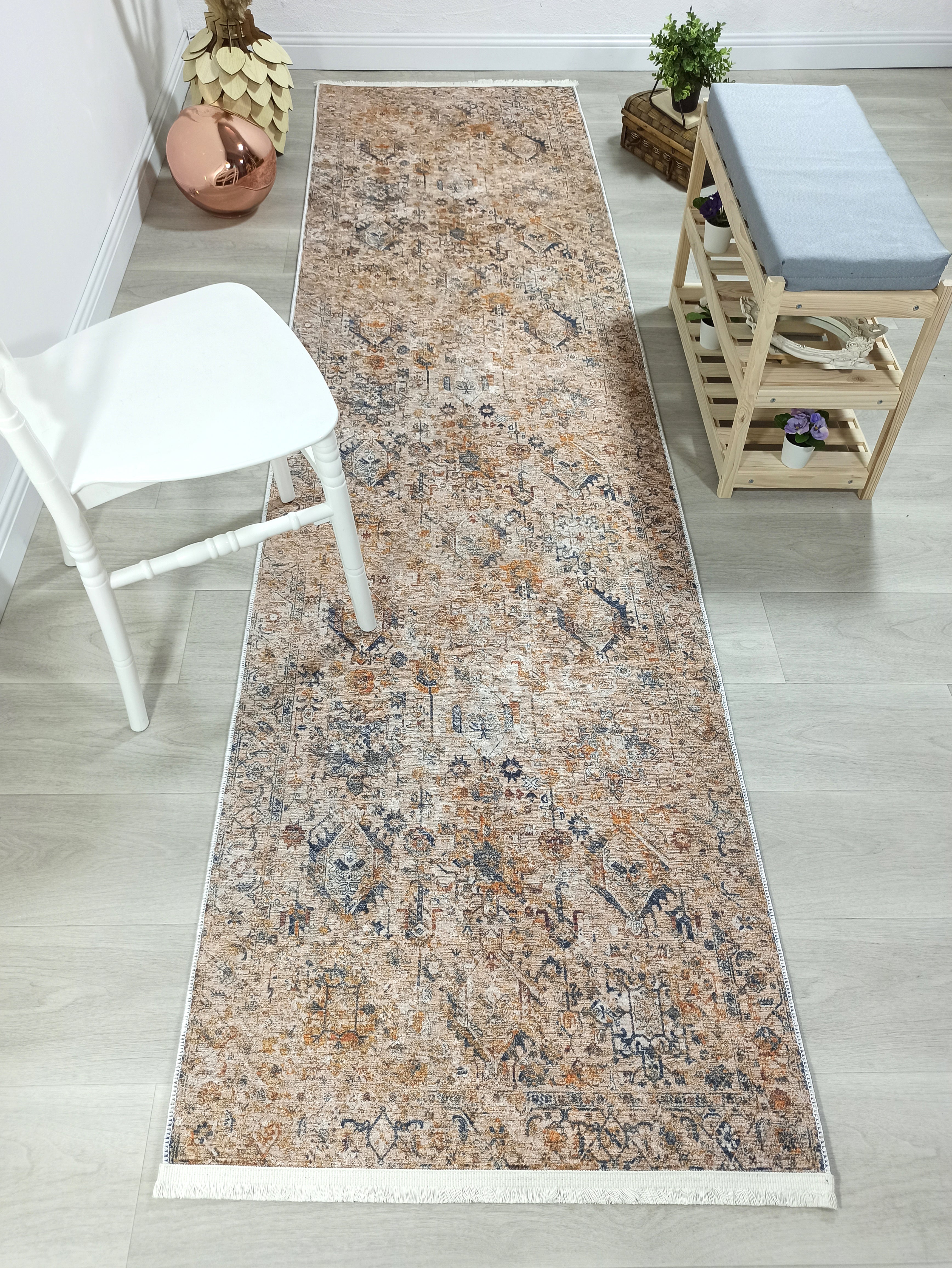 Persian Style Brown Beige Vintage Design Rug