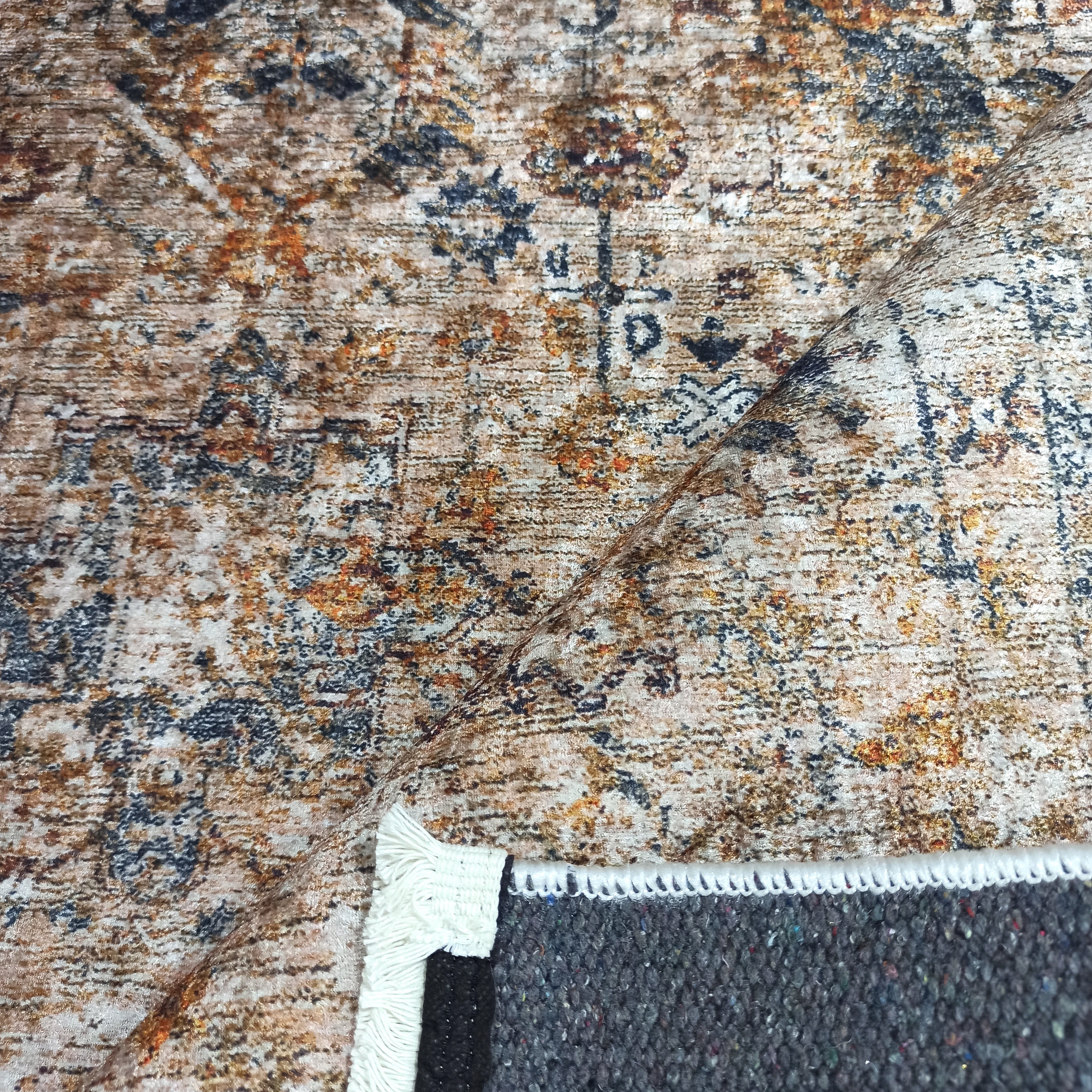 Persian Style Brown Beige Vintage Design Rug